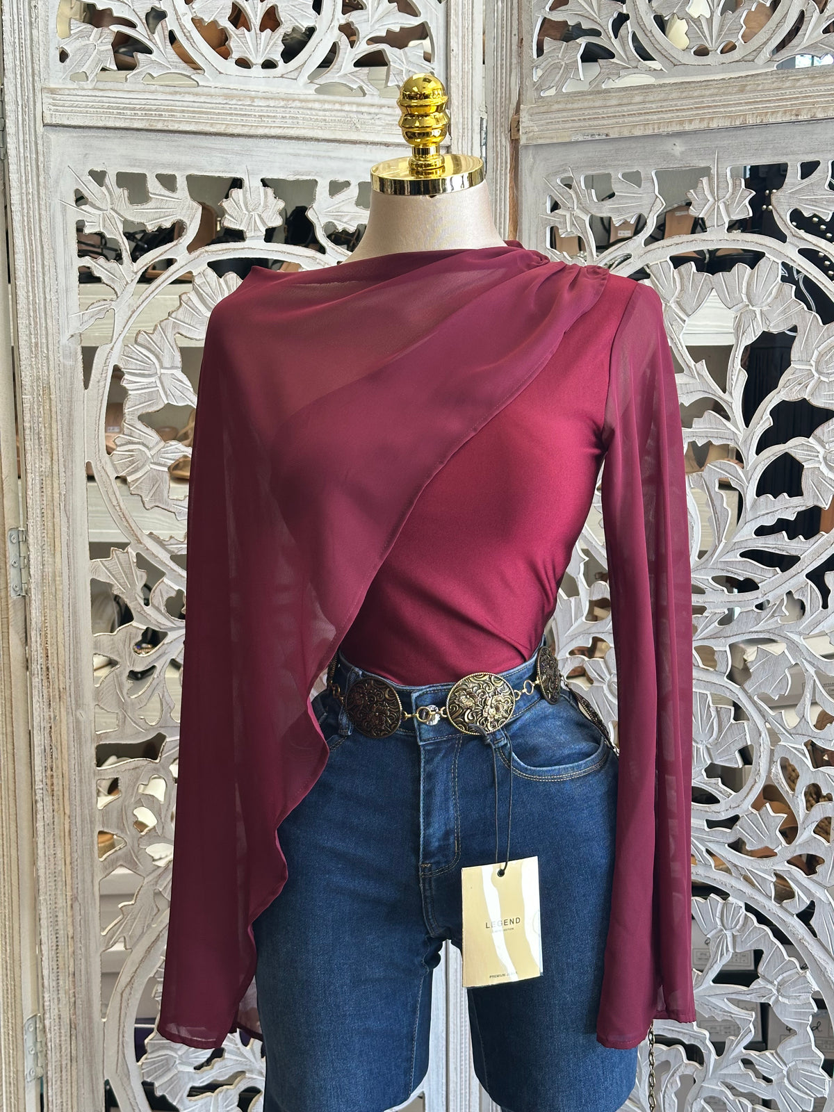 Noir Eclipse Blouse- Stretchy