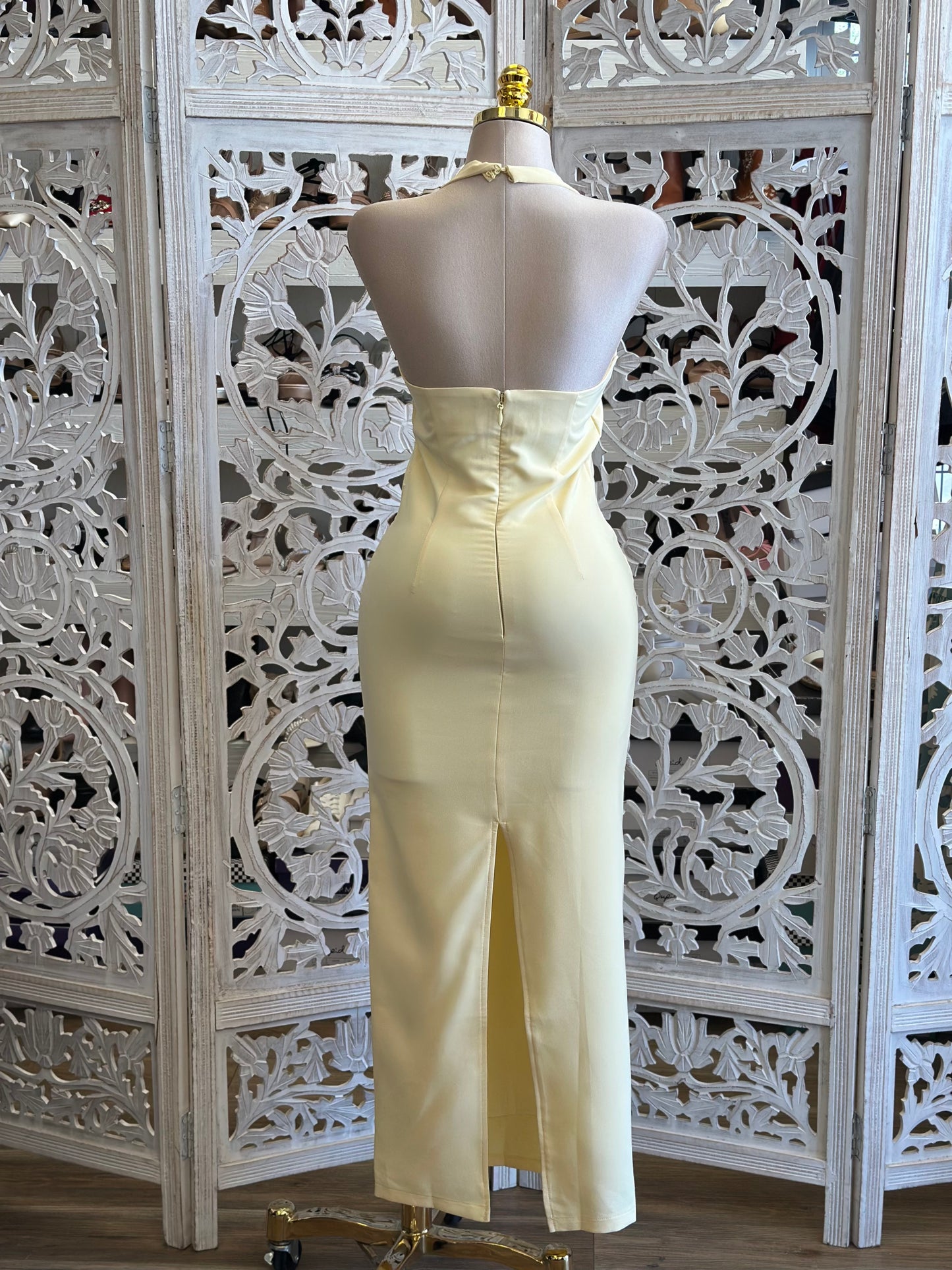 Soft Butter Lidi Backless Dress- Not Stretchy, No Estira