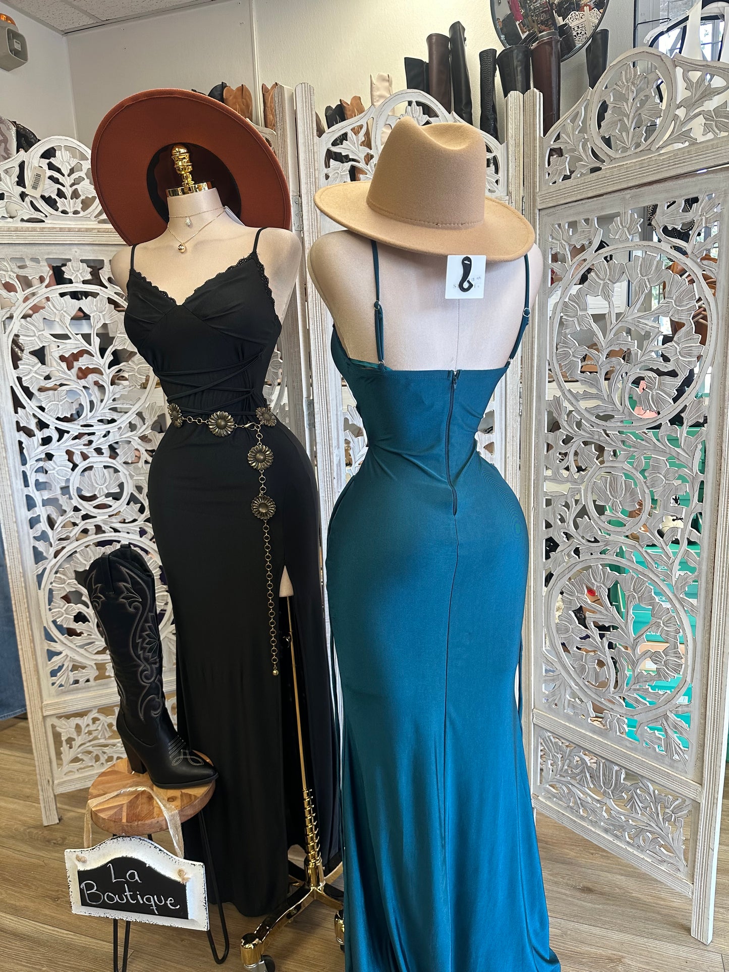 Lace Lined Tie Up Gown- Stretchy,Estira