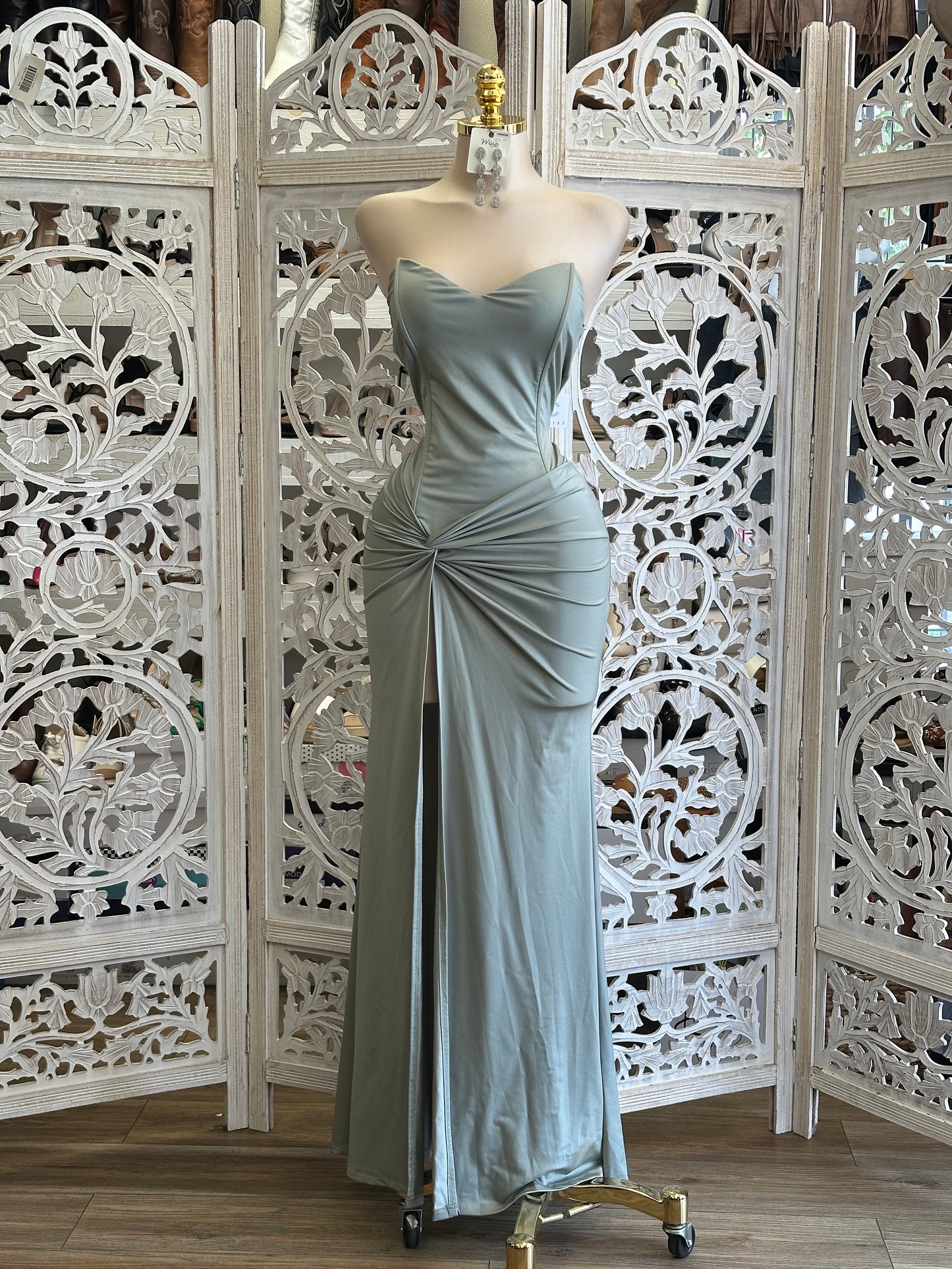 Seafoam Knotted Maxi Dress - Estira , Stretchy