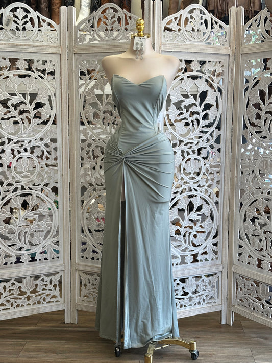 Seafoam Knotted Maxi Dress - Estira , Stretchy