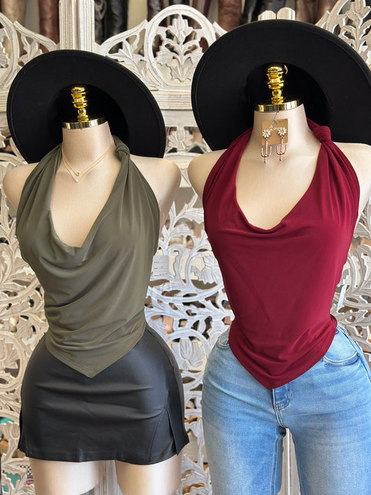 Draped Twisted Blouse- Estira, Stretchy
