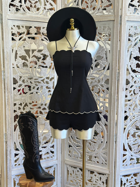 Shell Trim set- No Estira, Not Stretchy ..romper