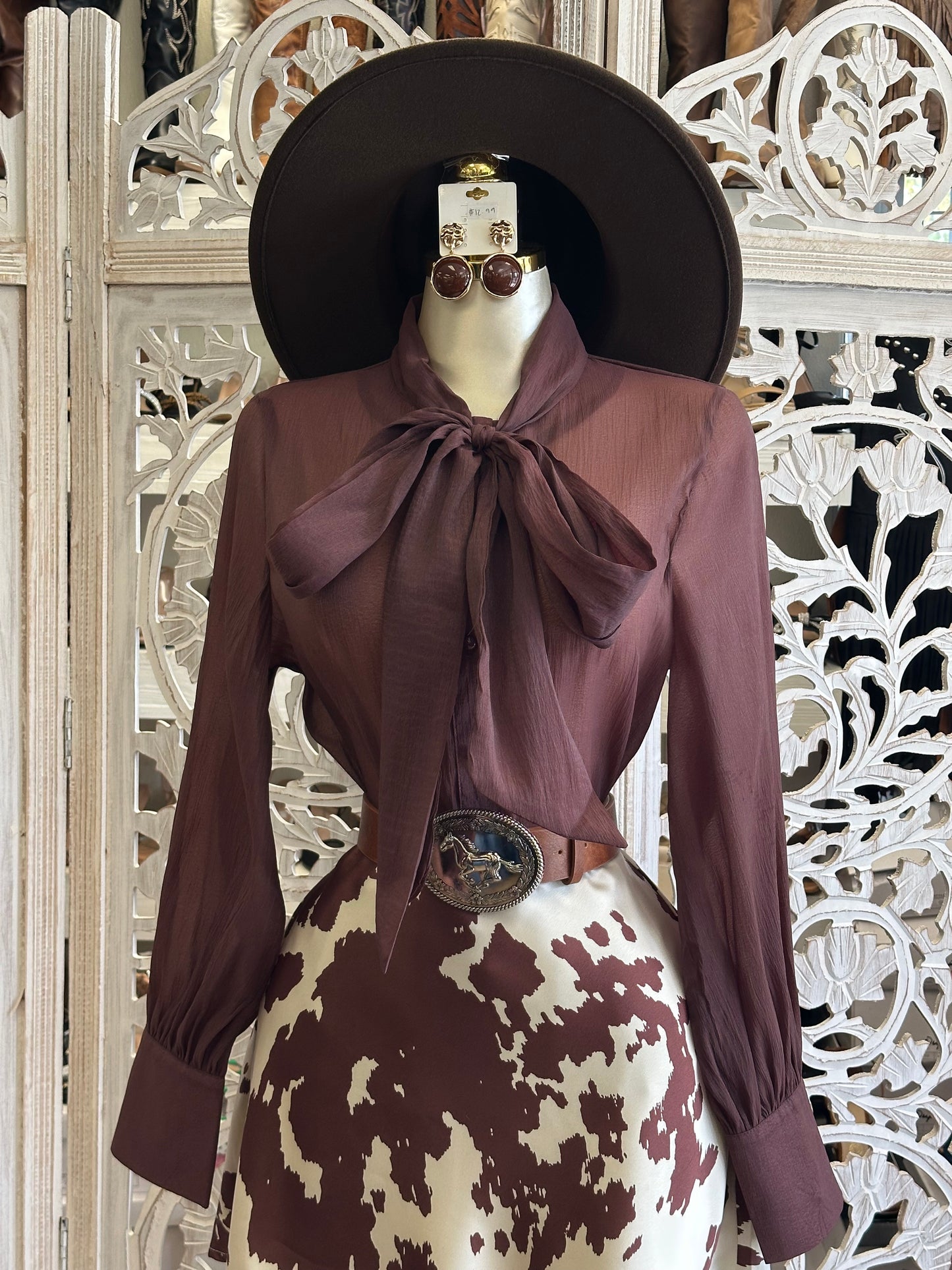 The Savannah Long-Sleeve Tie Blouse