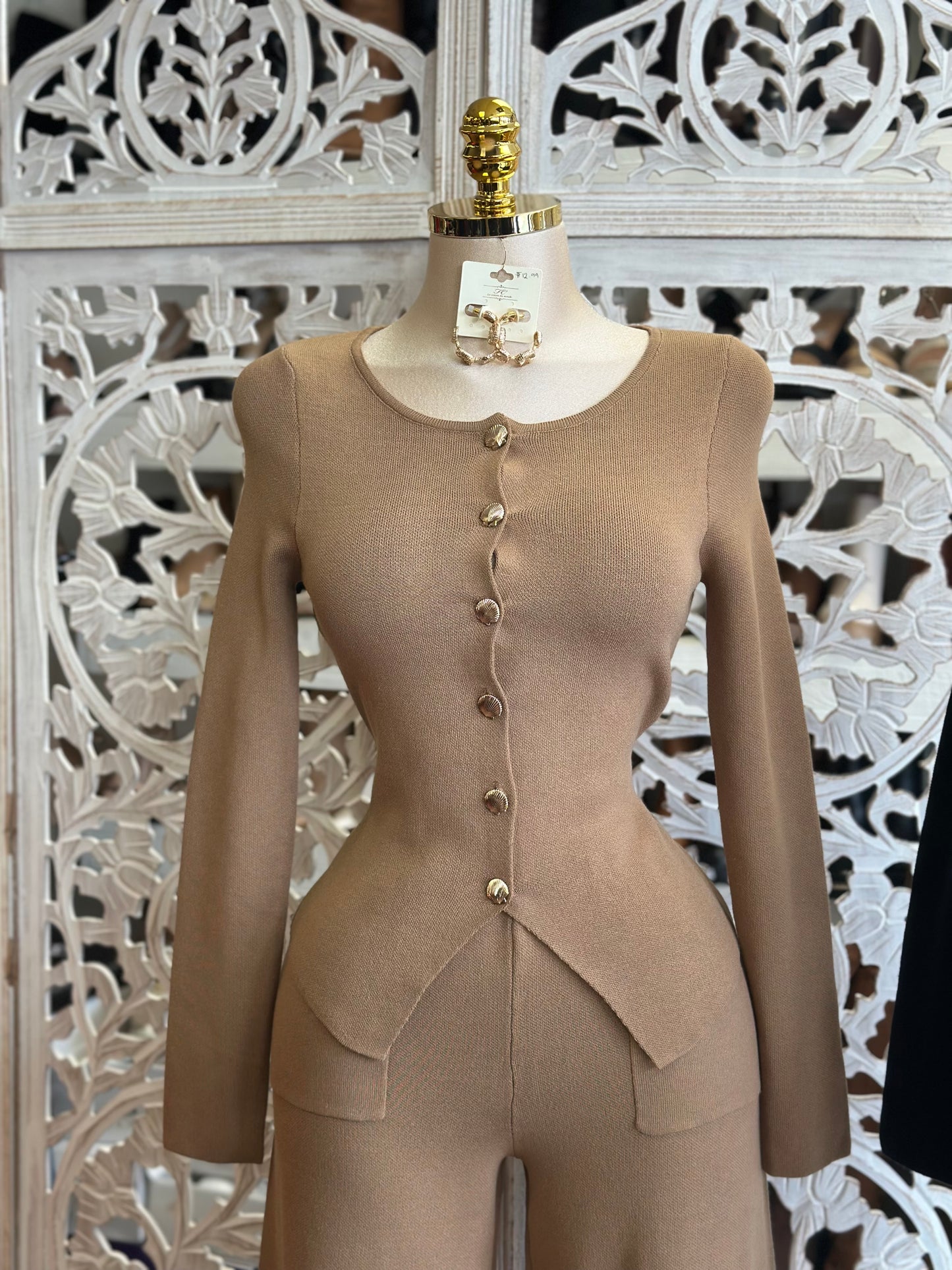 Soft Sweater Button Up Set- Stretchy,Estira