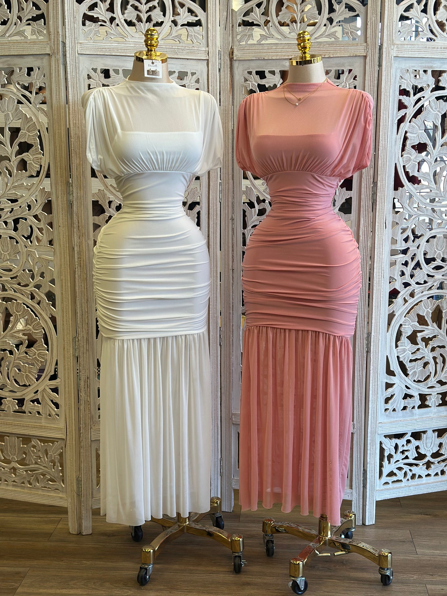 Amara Mesh Midi Dress- Stretchy, Estira