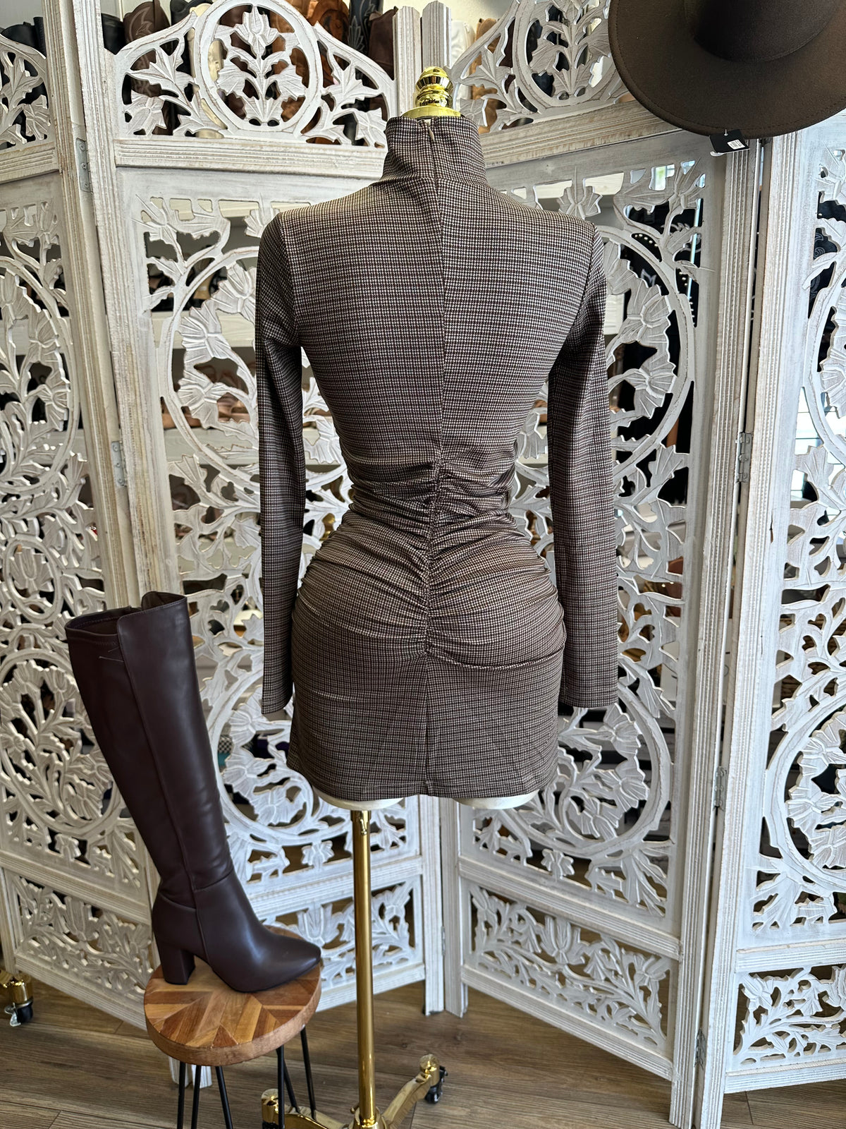 Truffle Hourglass Dress- Estira, Stretchy