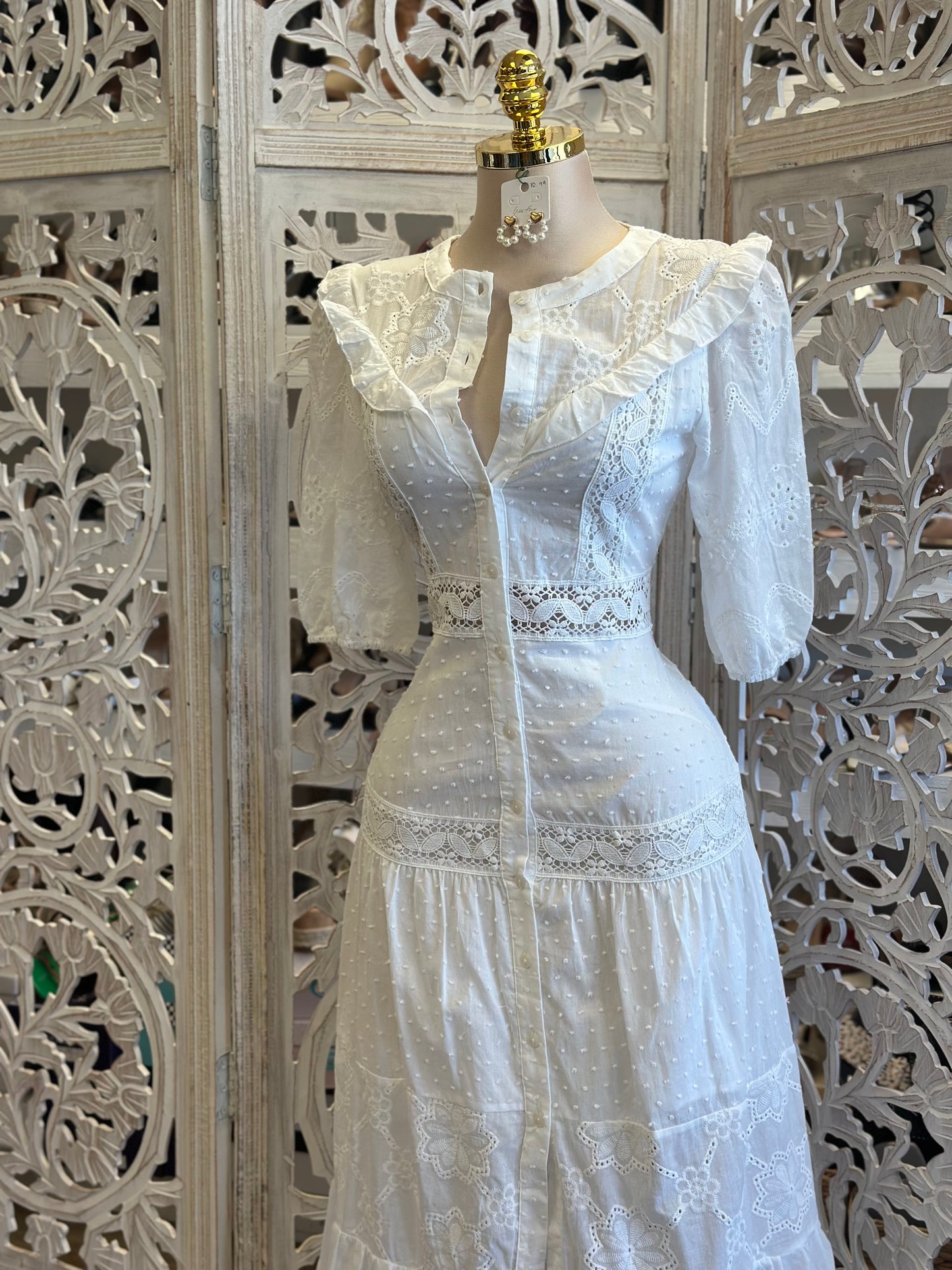 Lace Love White Dress-No Estira, Not Stretchy