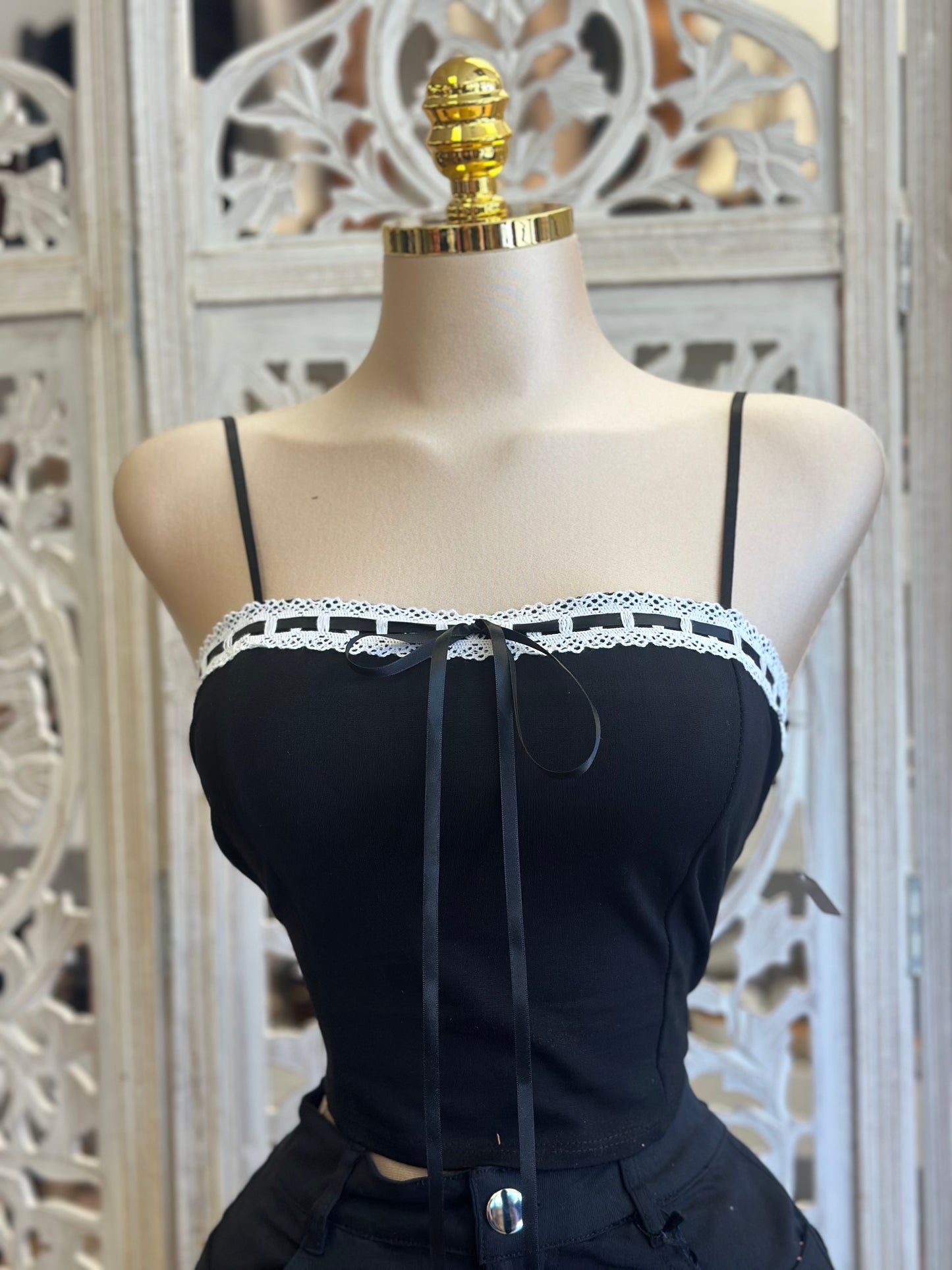 Ribbon Crop Top - Estira, Stretchy