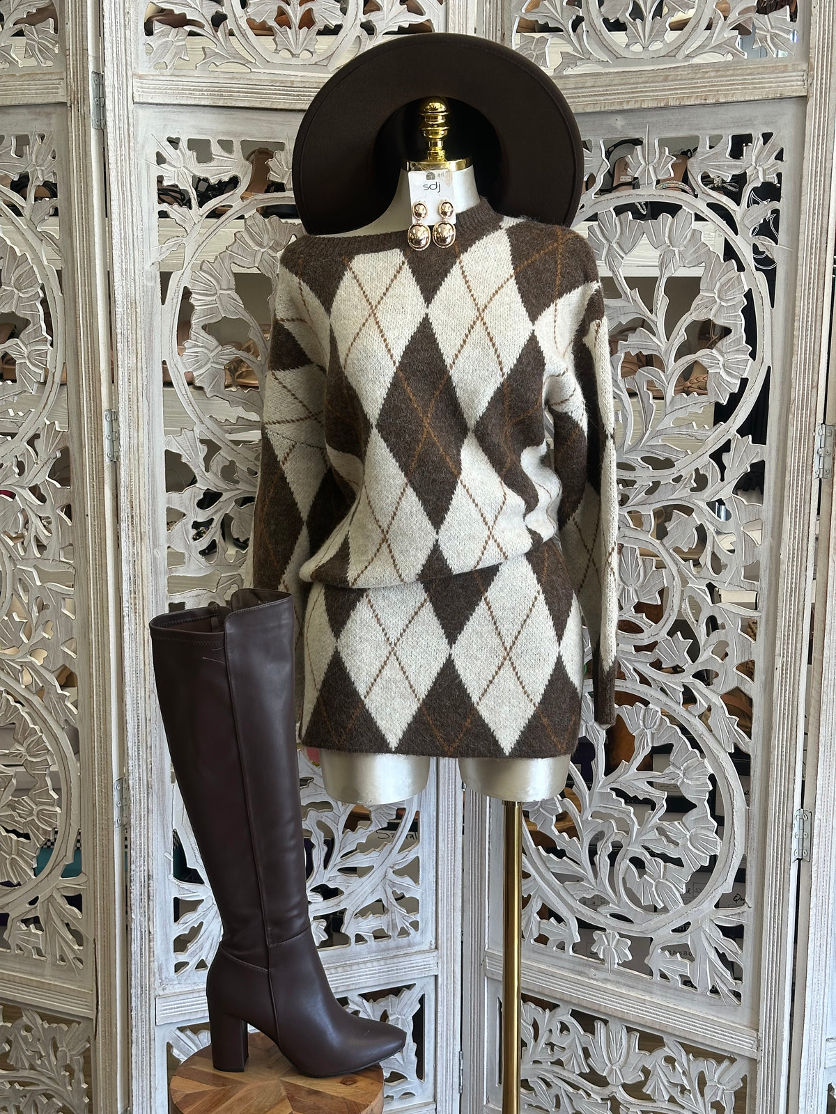 Cambridge Plaid Knit Set -Stretchy, Estira