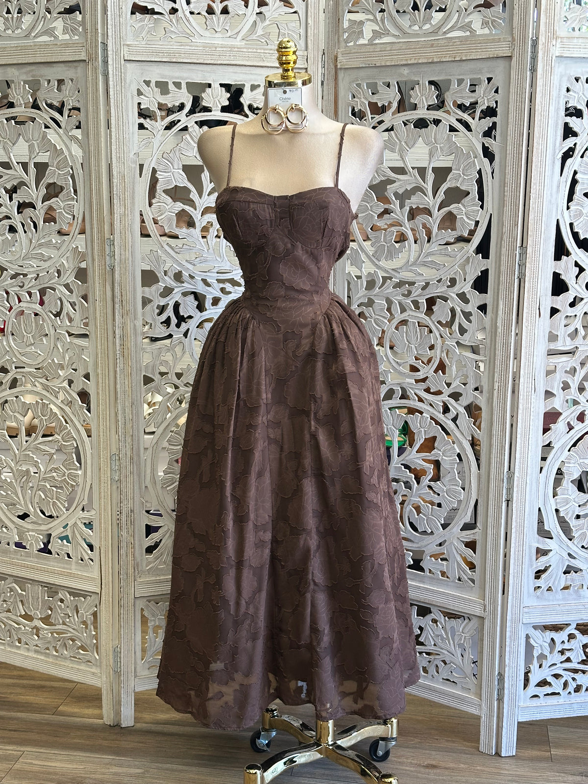 Juliette Bustier Midi Dress- Estira Poco, Slightly Stretchy