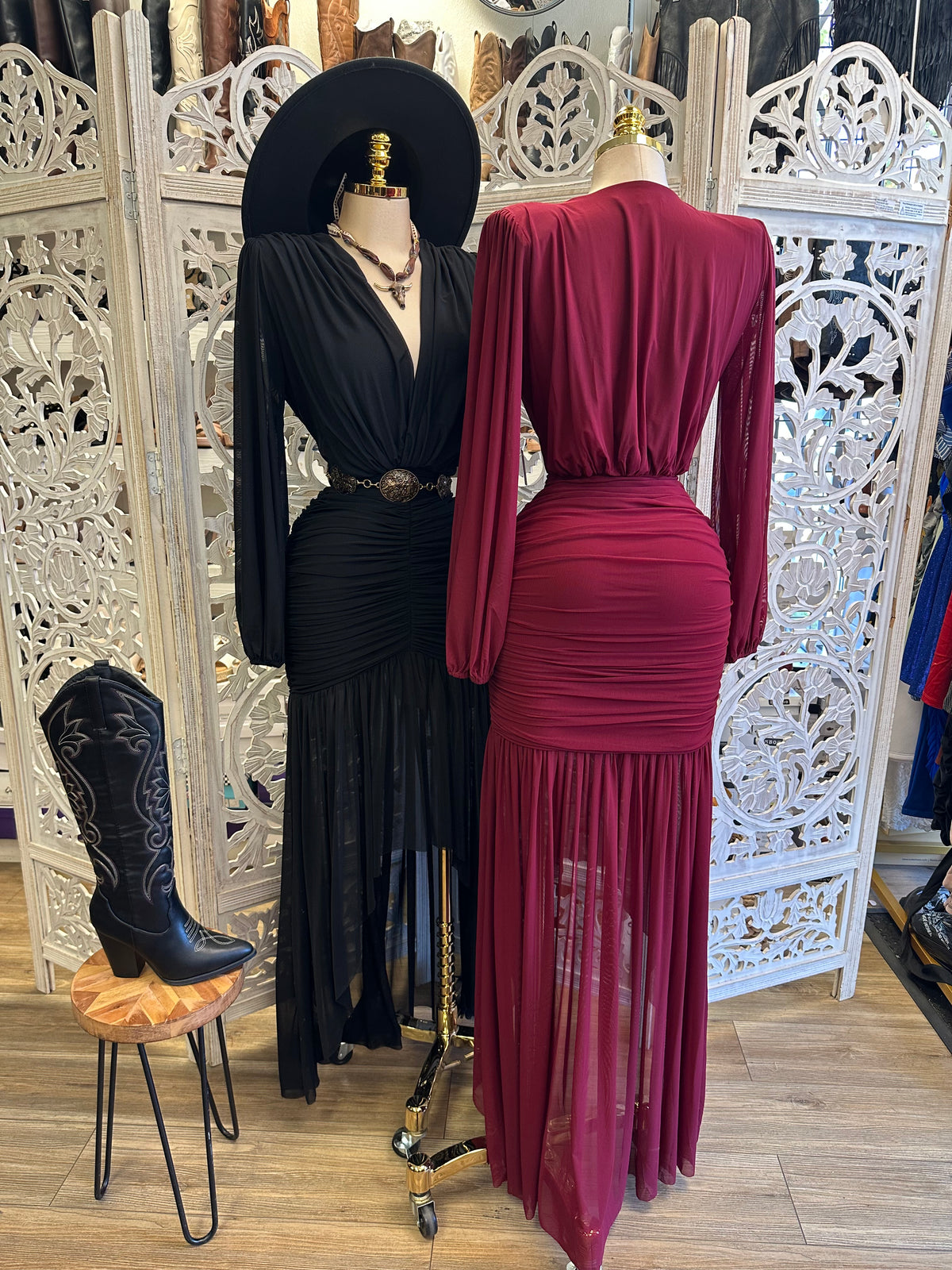 Midnight Rodeo High-Low Dress- Estira , Stretchy