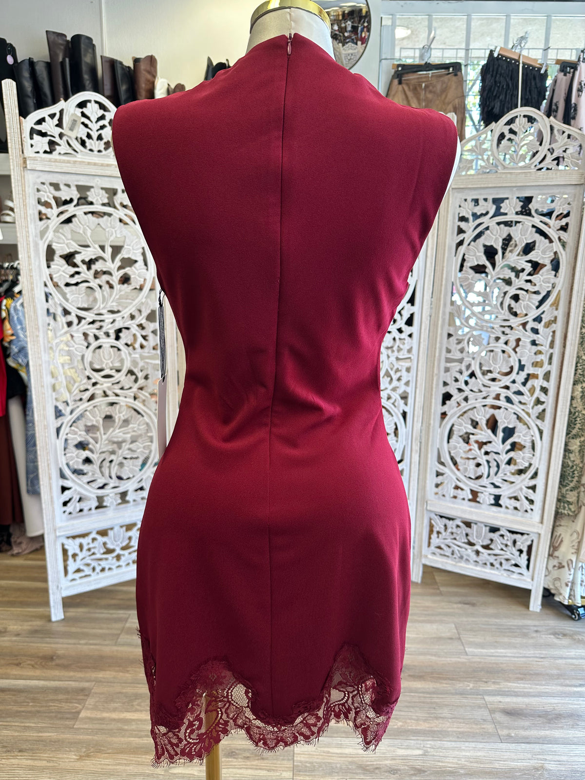 High-Neck Savannah Mini Dress- Estira, Stretchy