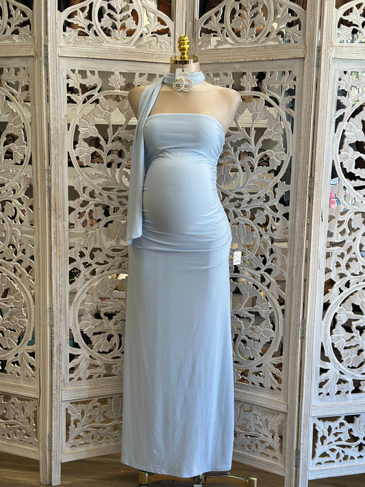 Scarfed Midi Night Dress-Stretchy, Estira