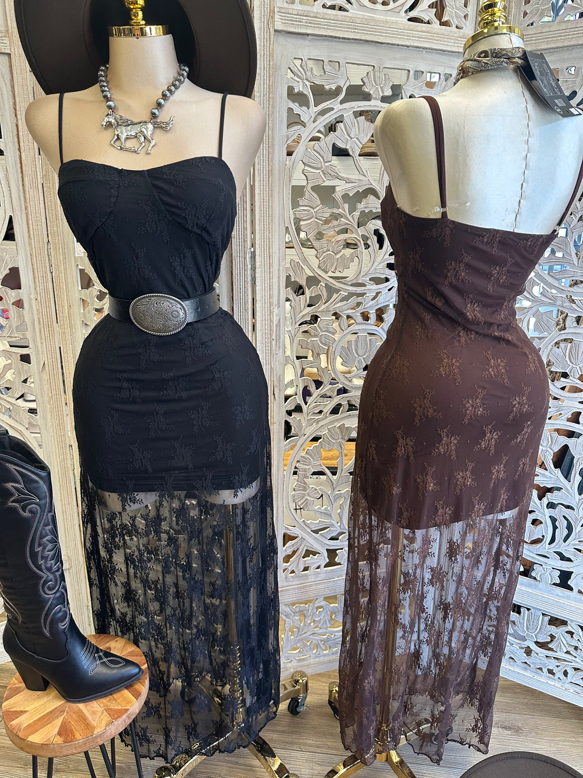 Wildflower Meadow Lace Maxi- Estira, Stretchy