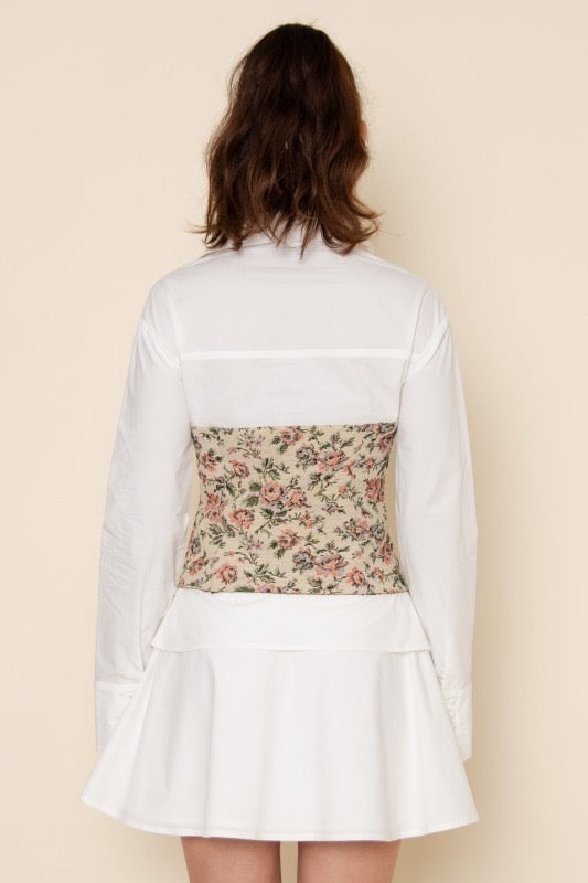Country Rose Corset Shirt Dress - Stretchy, Estira poco