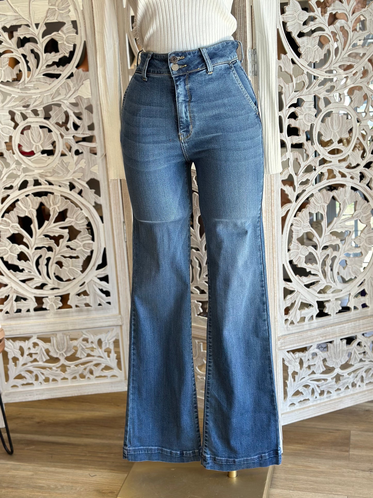 High Rise Square Pocket Jeans