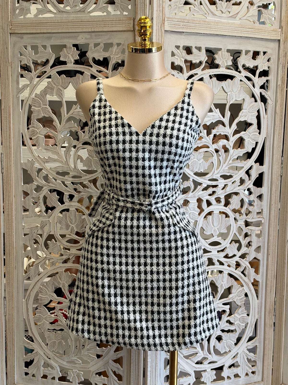 Mayfair Tweed Mini Dress- No Estira , Not Stretchy