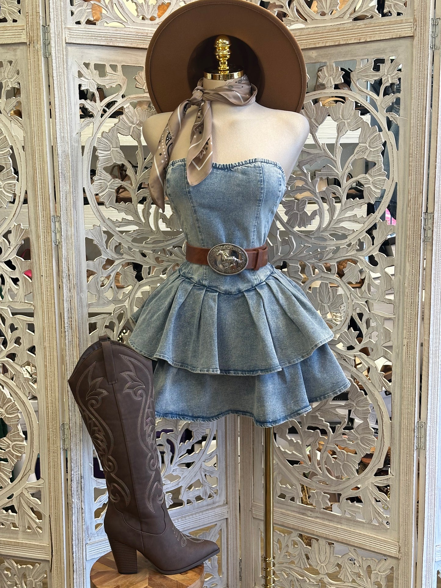 Doll Mini Denim Dress- Stretchy, Estira
