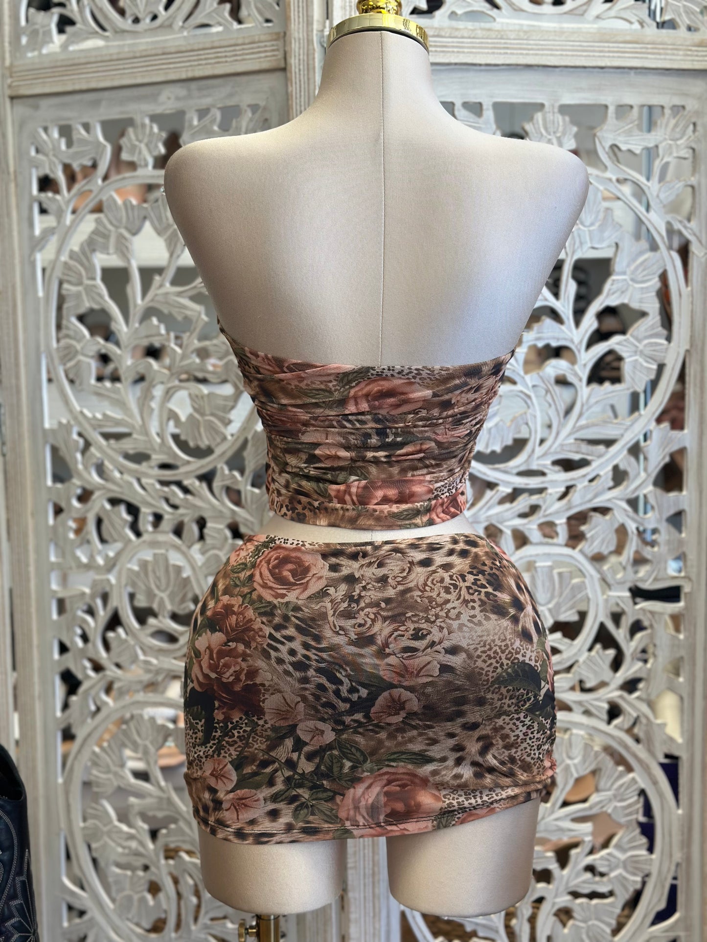 Flower Cheetah Print Mini Set- Estira Poco, Slightly Stretchy