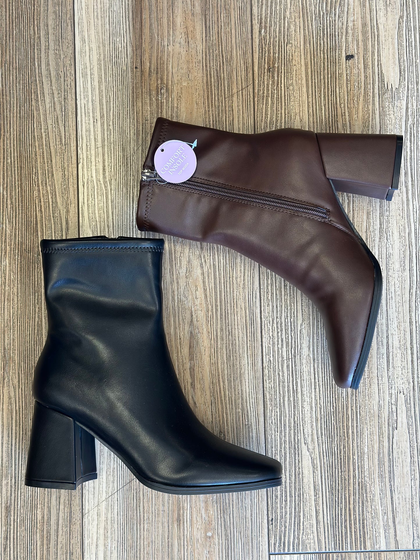 Faux Leather Booties