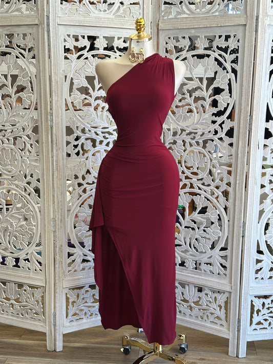 Verona Draped Midi Dress- Estira, Stretchy
