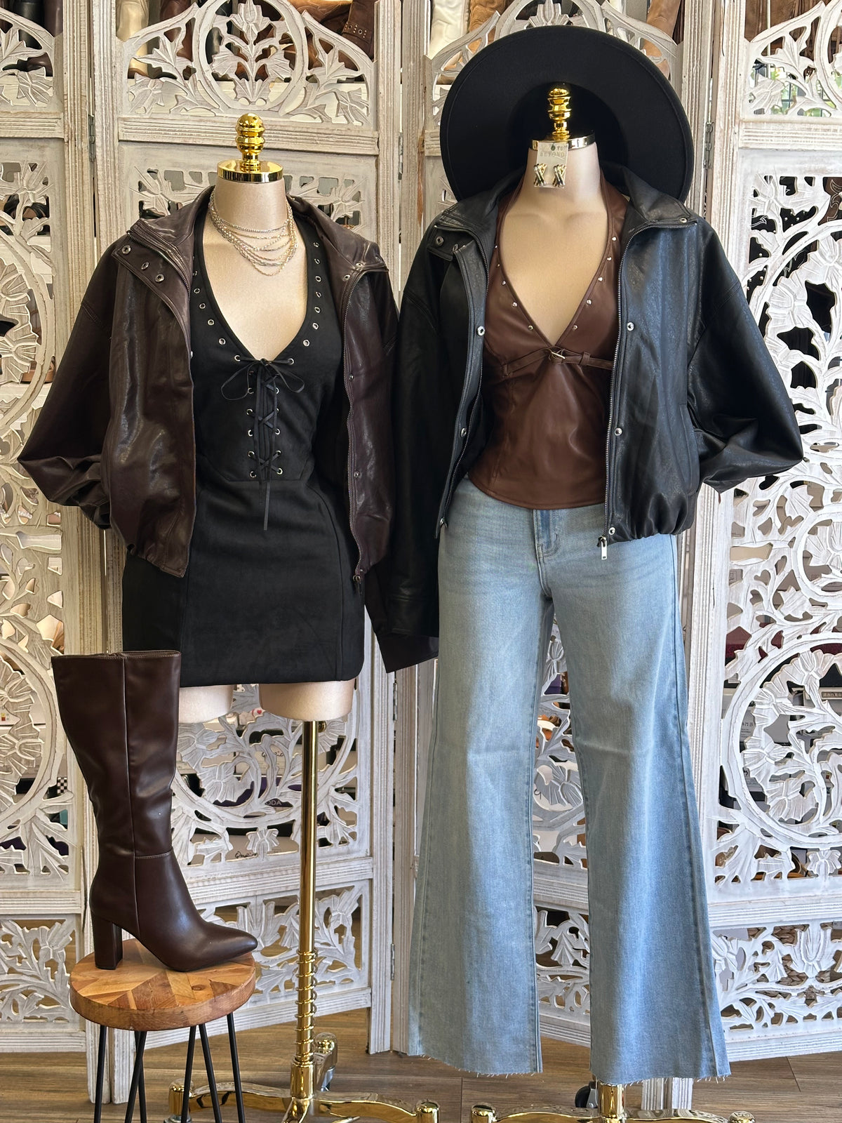 Cassian Faux-Leather Bomber Jacket
