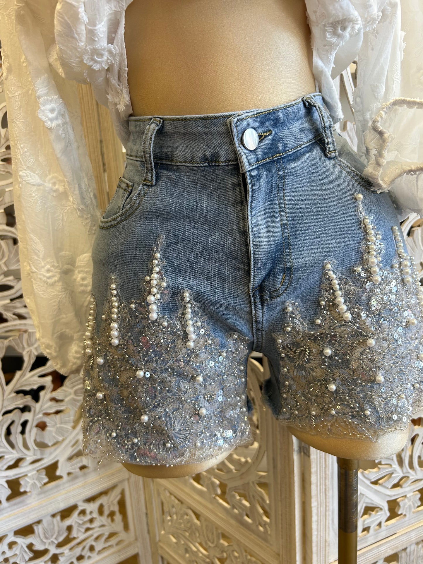 Shimmer High Rise Shorts- Stretchy