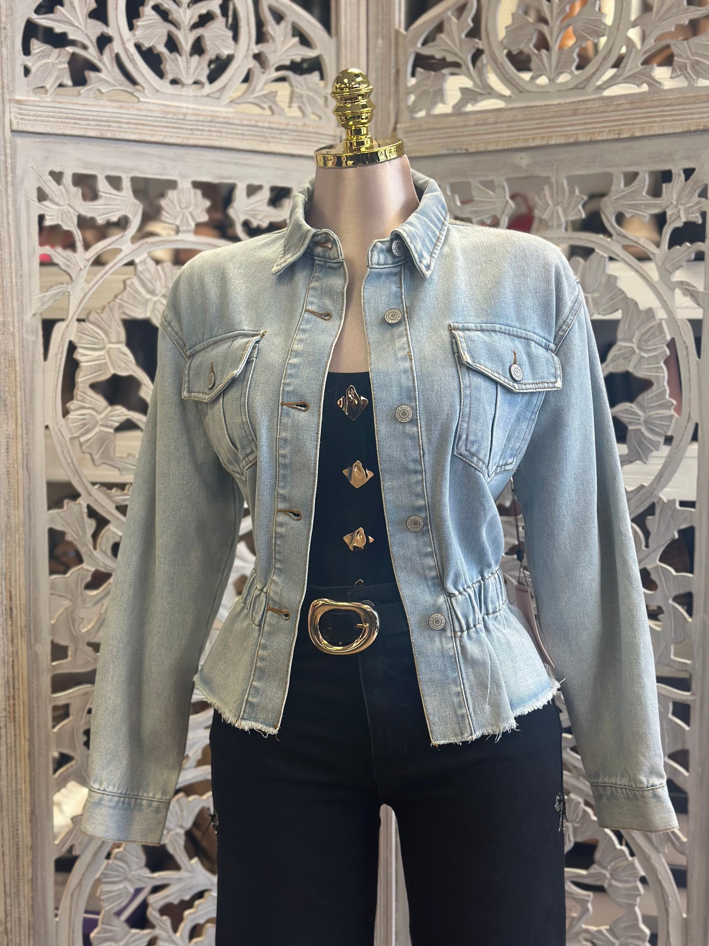 Cinched Light Jean Jacket