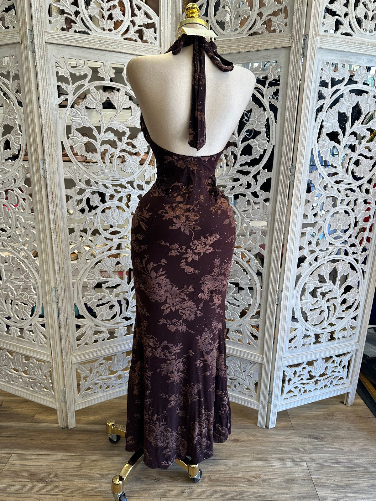 Cressida Cowl-Neck Gown- Estira , Stretchy