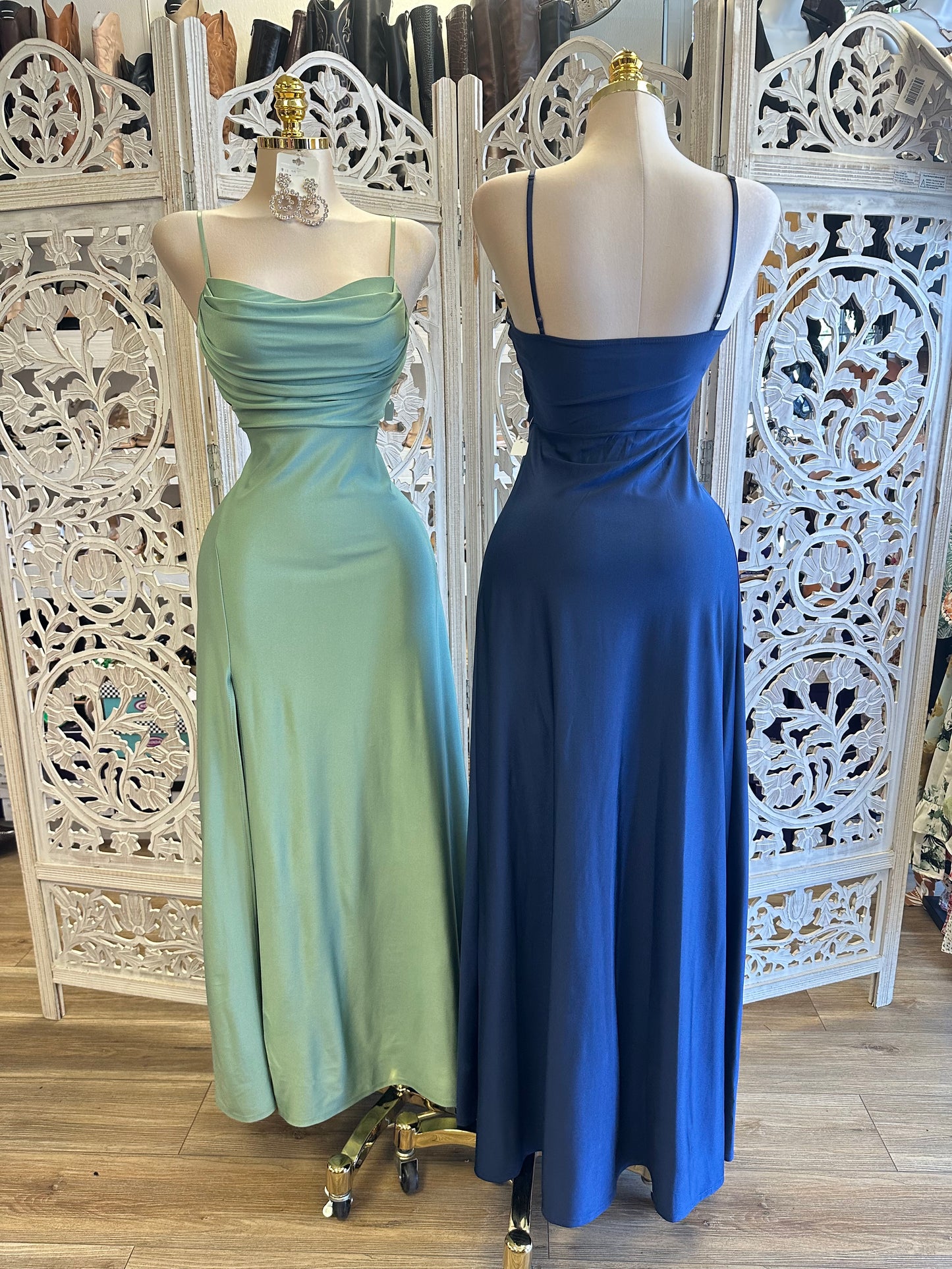 Slim Fit Strappy Maxi Dress - Estira, Stretchy