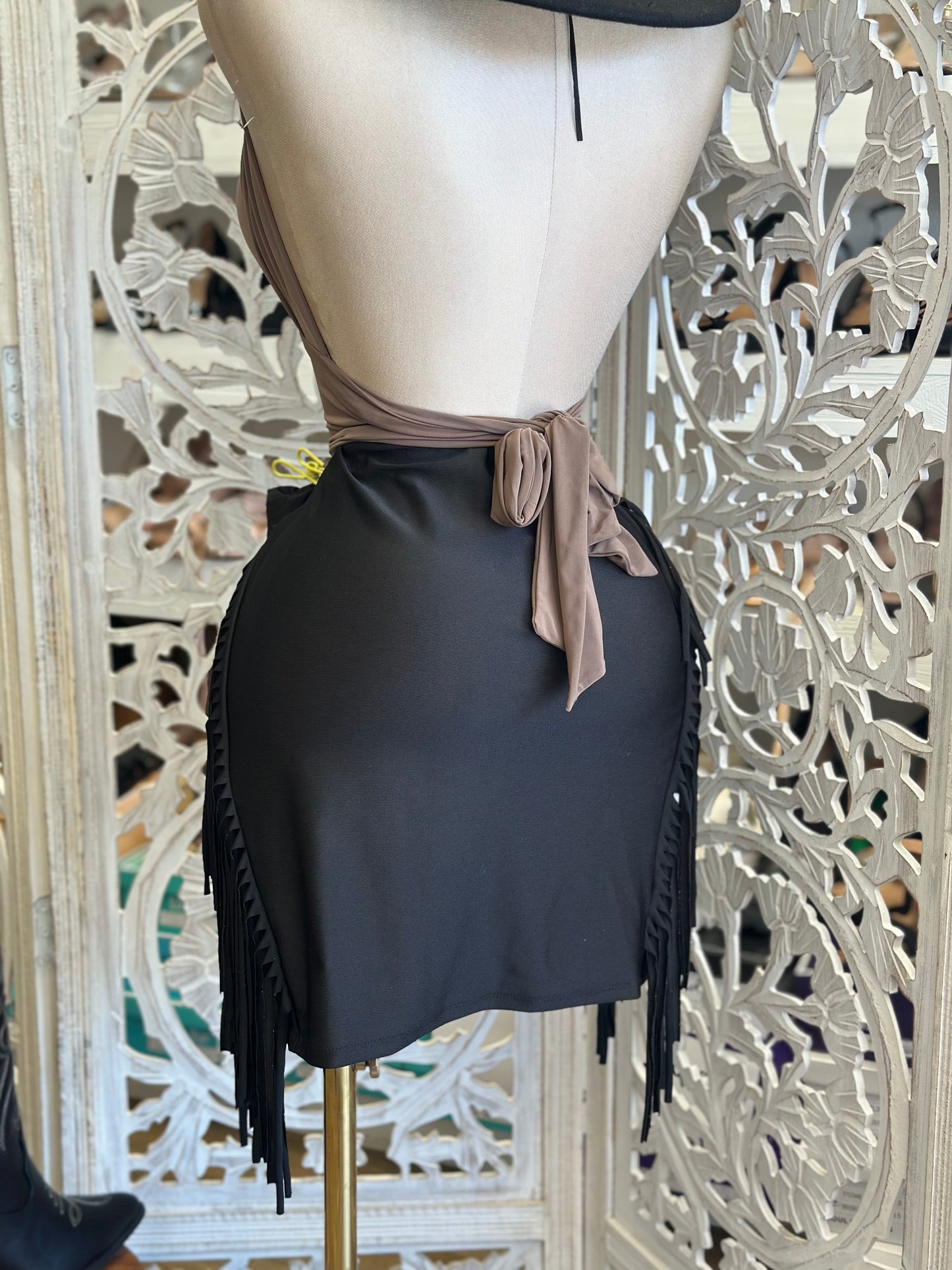 Black  Ruffle Mini Skirt very stretchy