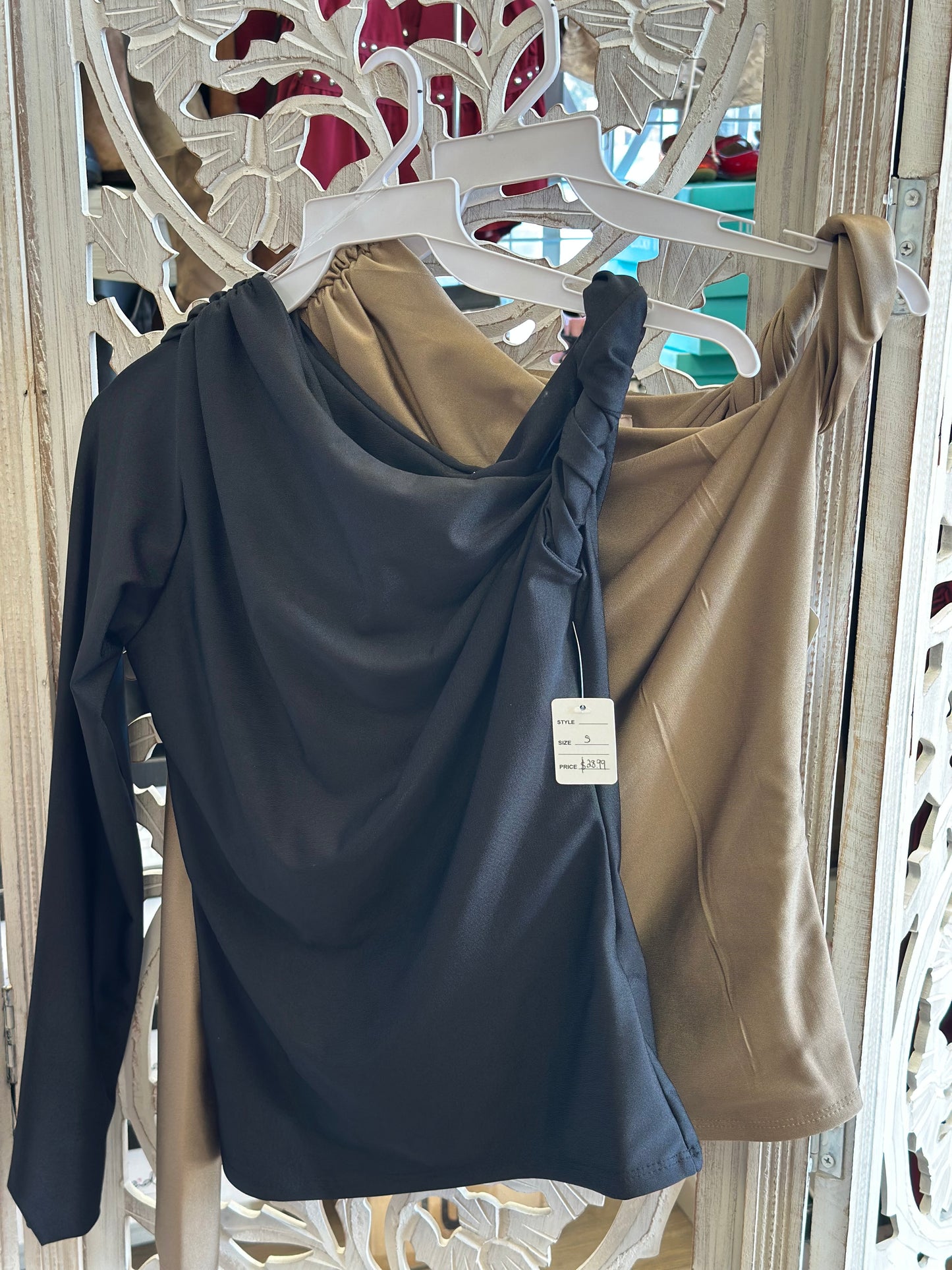 Asymmetrical Knotted Blouse- Estira, Stretchy