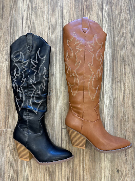 High Length Western Embroidered Boots