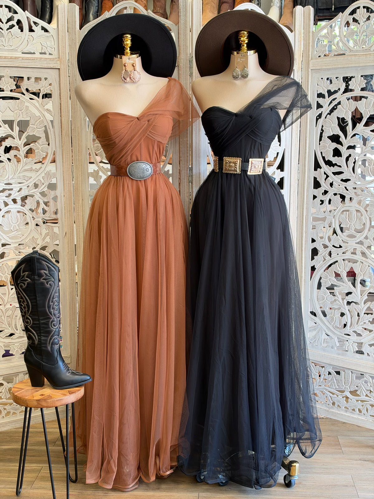 Spiced Ochre Silhouette Dress- Estira , Stretchy