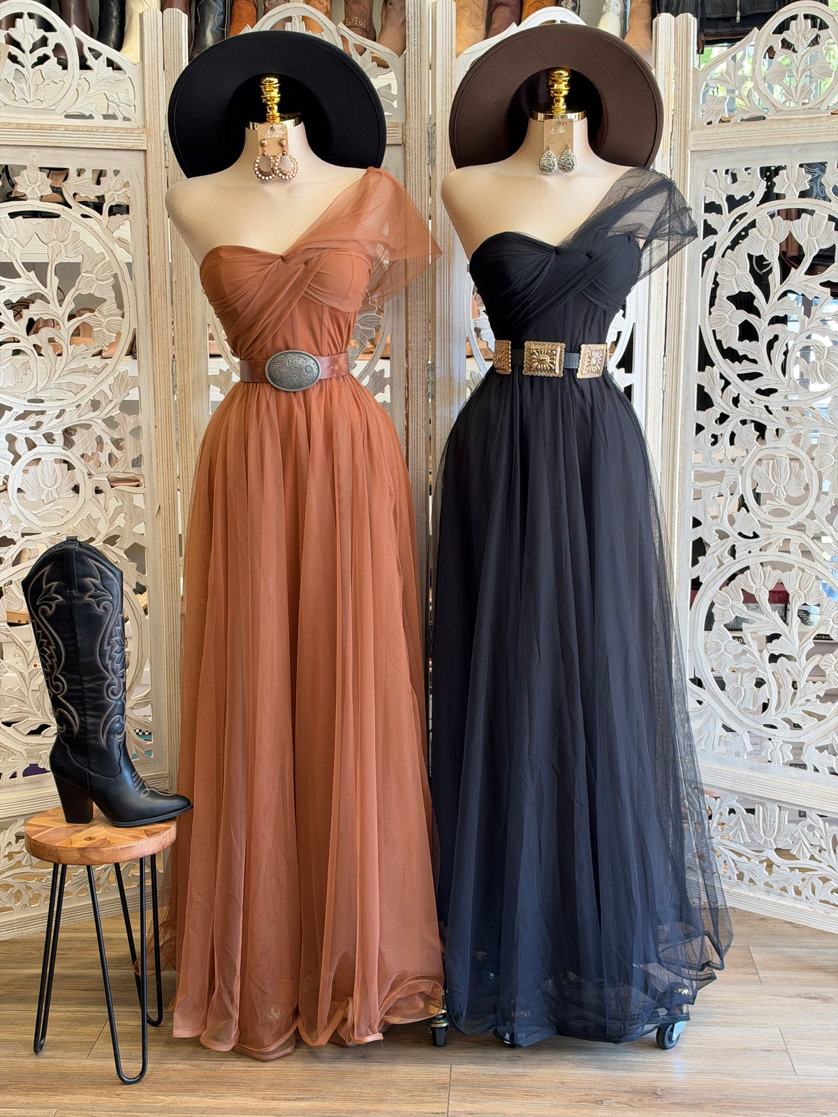 Spiced Ochre Silhouette Dress- Estira , Stretchy