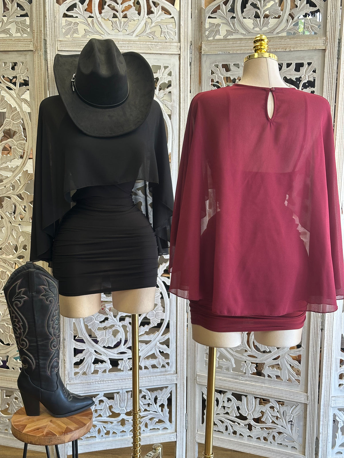 Zenith Capelet  Dress- Estira , Stretchy