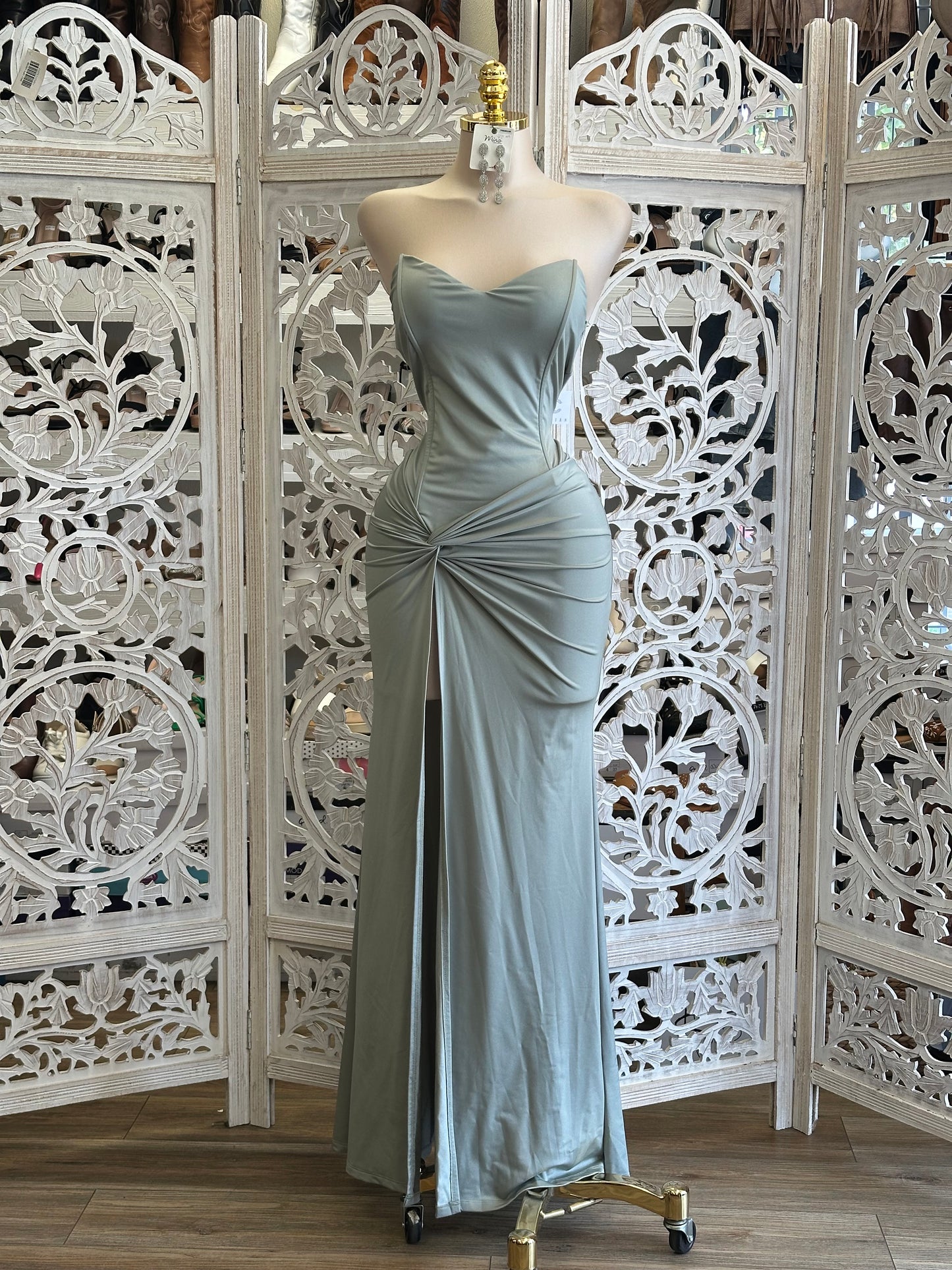Seafoam Knotted Maxi Dress - Estira , Stretchy