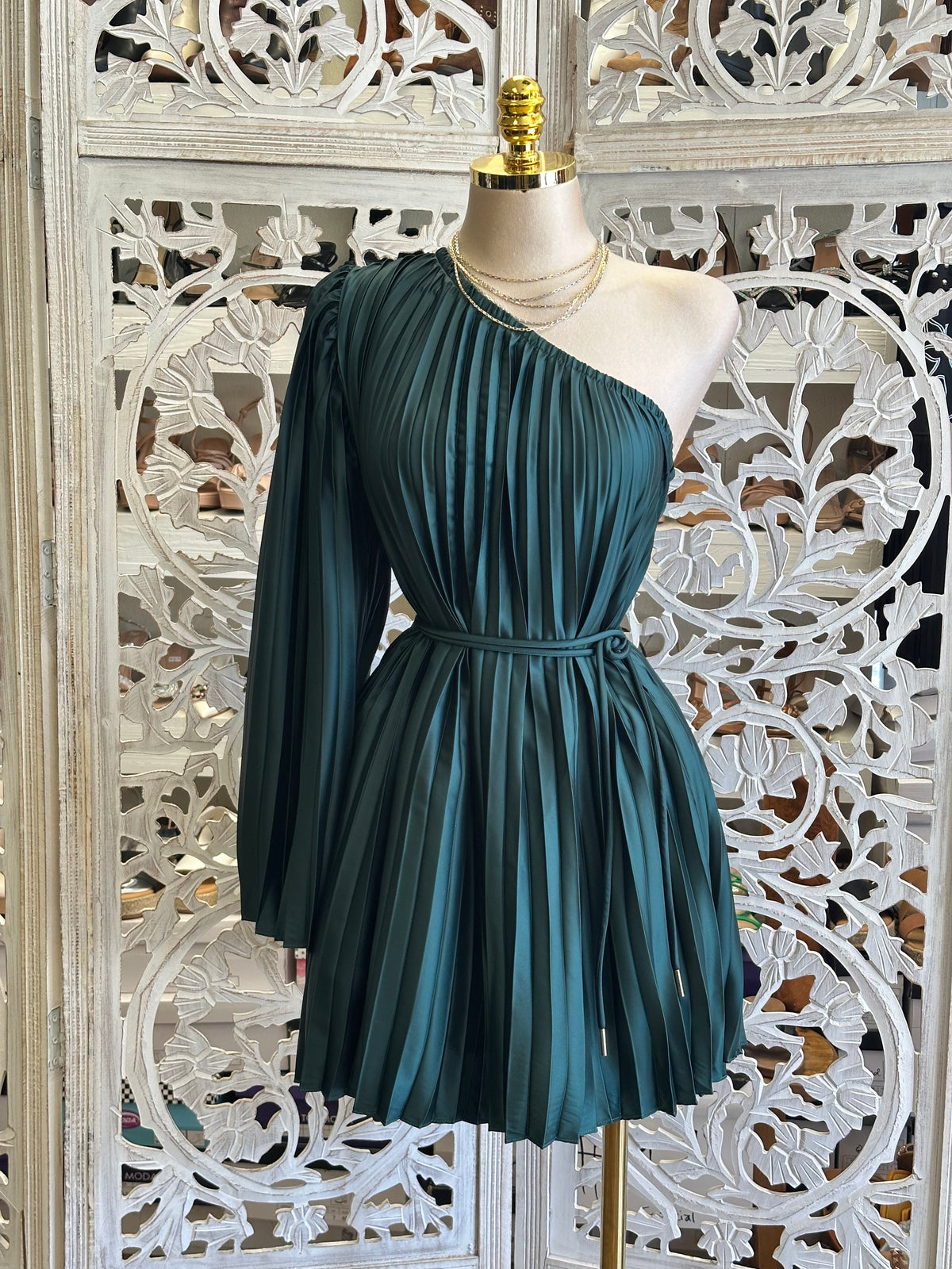 Calliope Plissé Dress- Estira , Stretchy