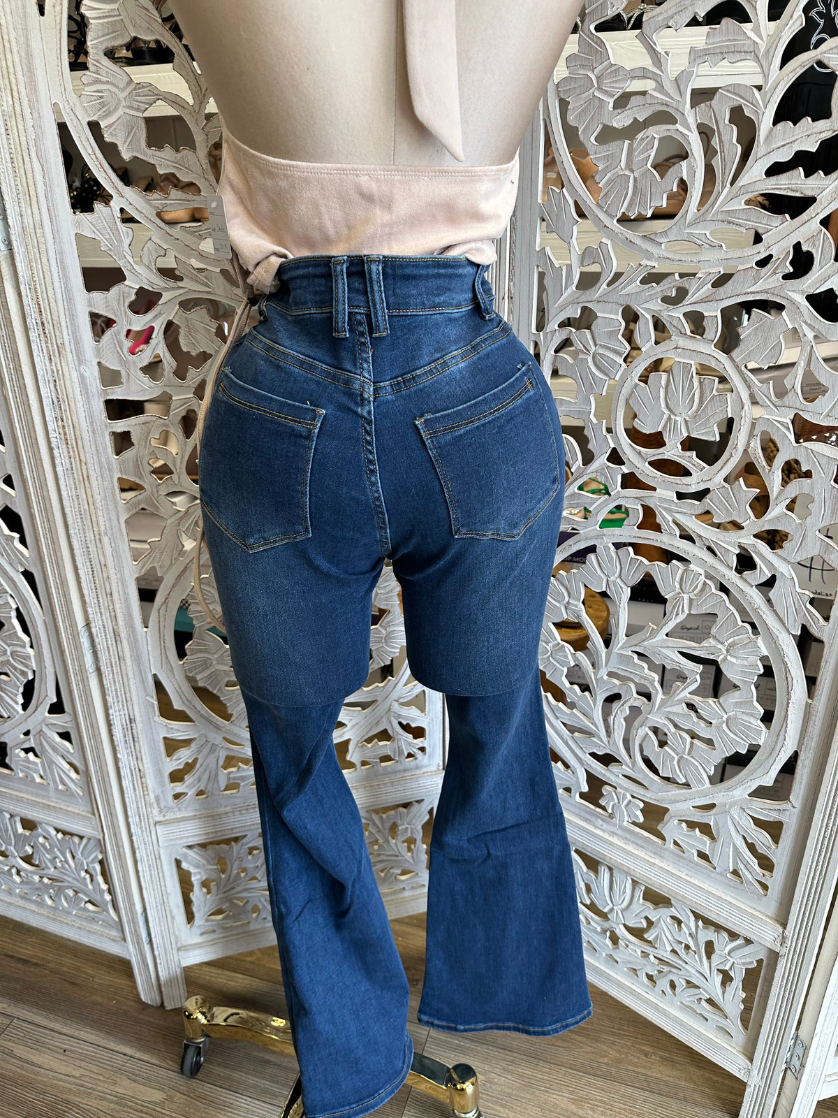 Seville Flare Denim Jeans- Stretchy