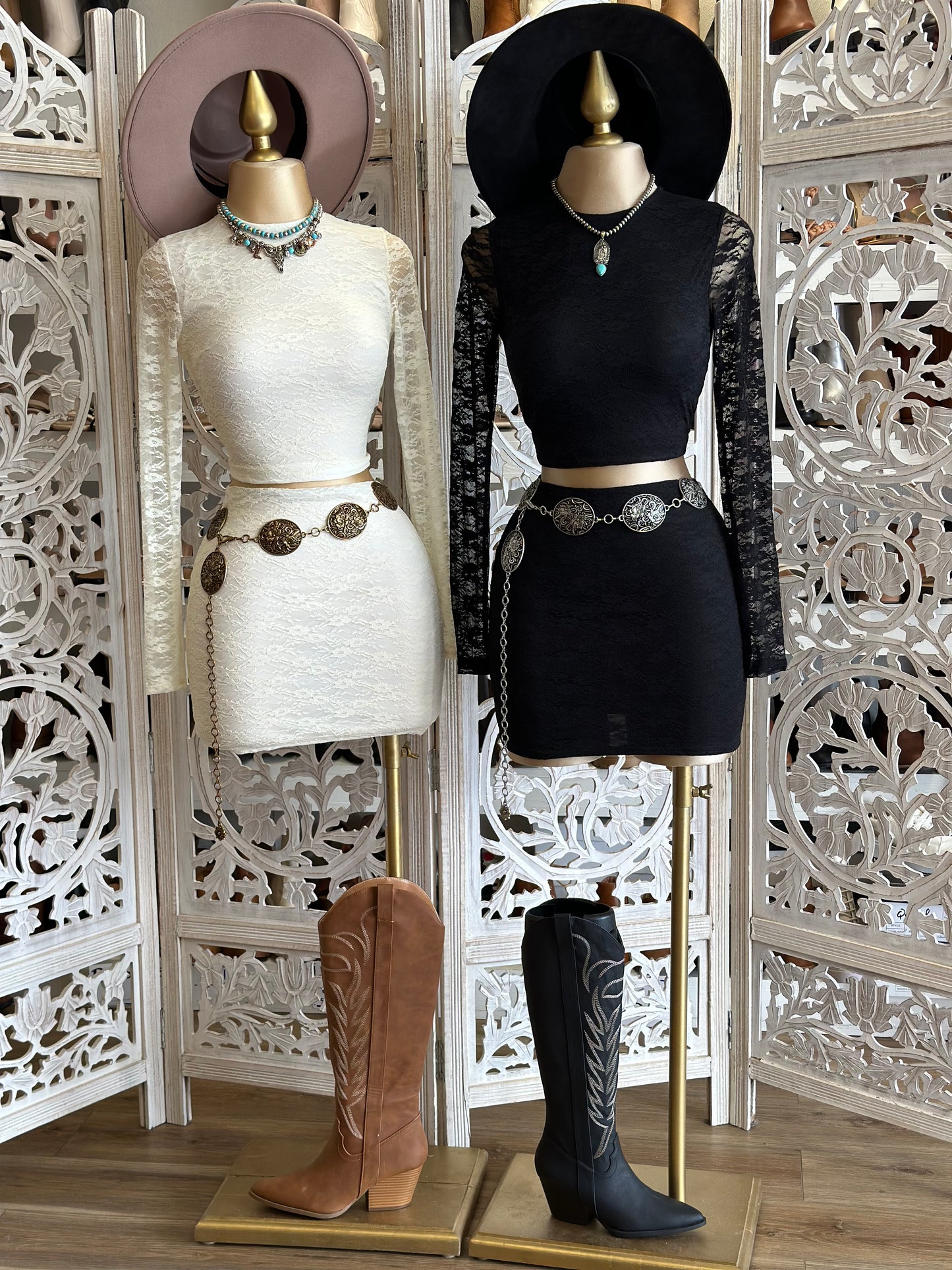 Lace Long Sleeve Set- Stretchy