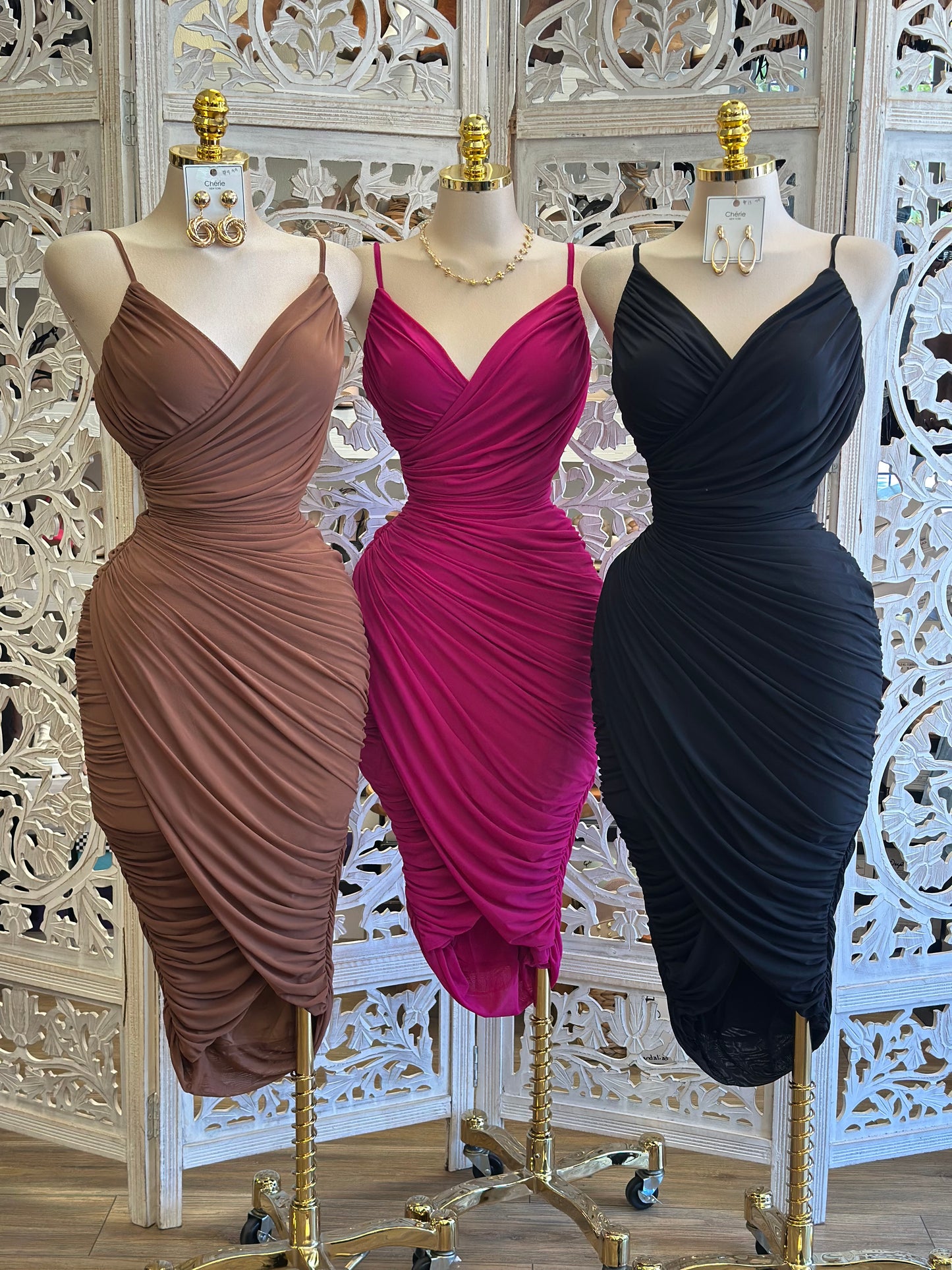 Wrapped Mesh Cocktail Dress-Estira Stretchy