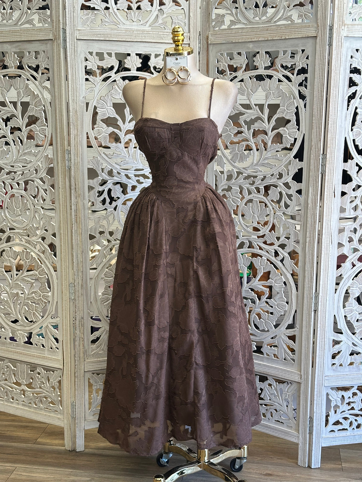 Juliette Bustier Midi Dress- Estira Poco, Slightly Stretchy