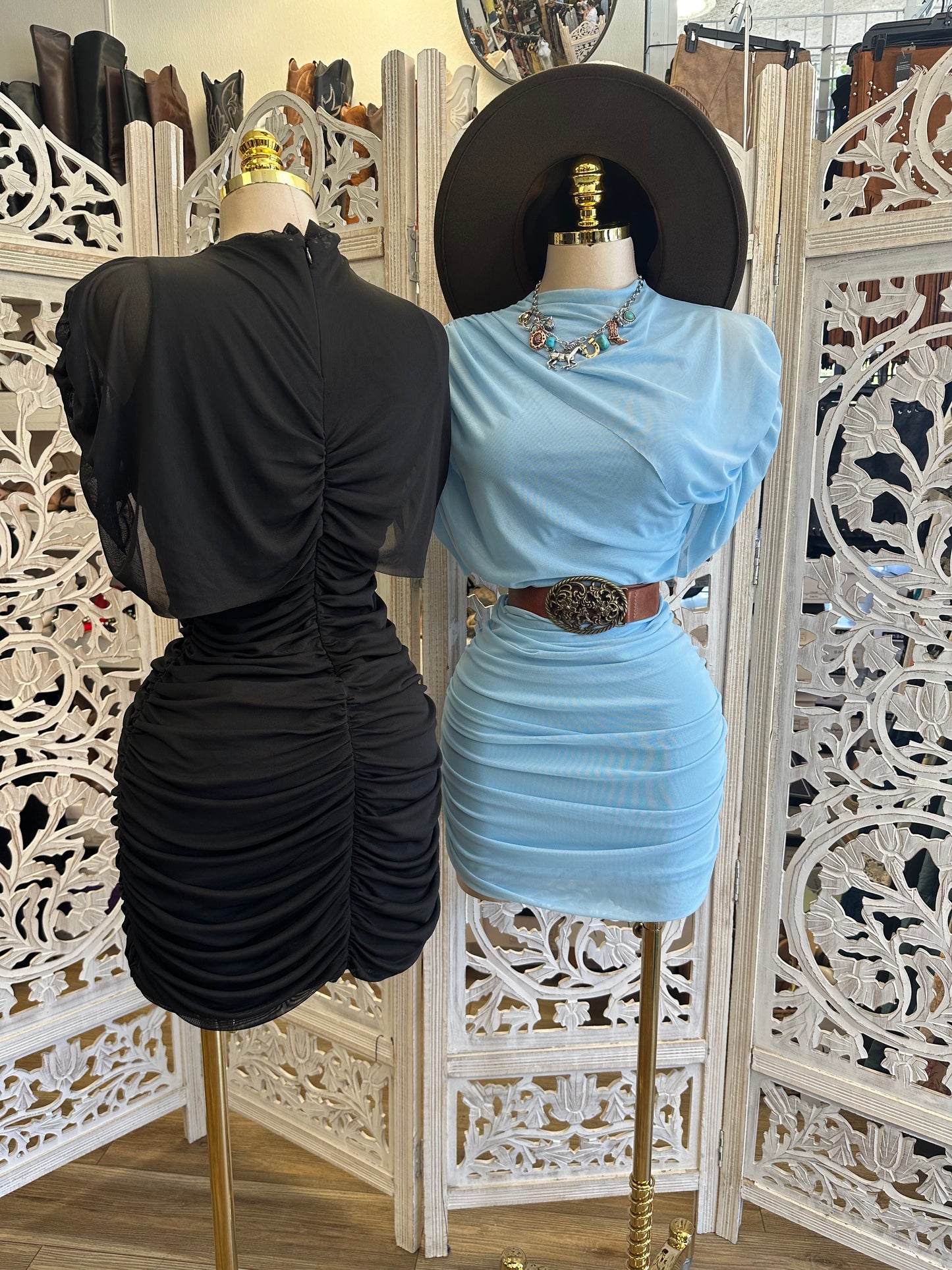 Shawl Mini Dress- Stretchy, Estira