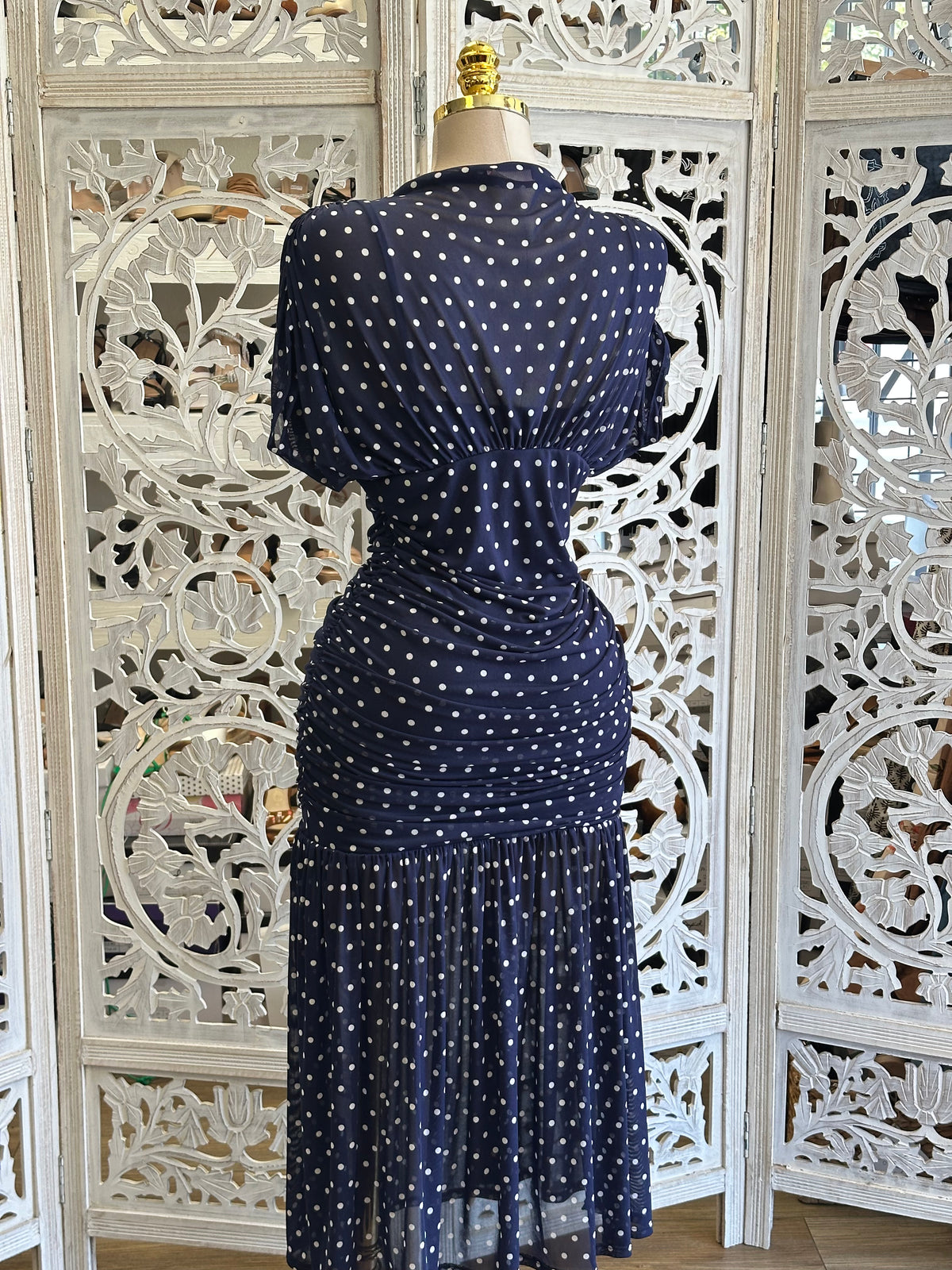 Desert Sky Polka Dot Dress- Estira, Stretchy