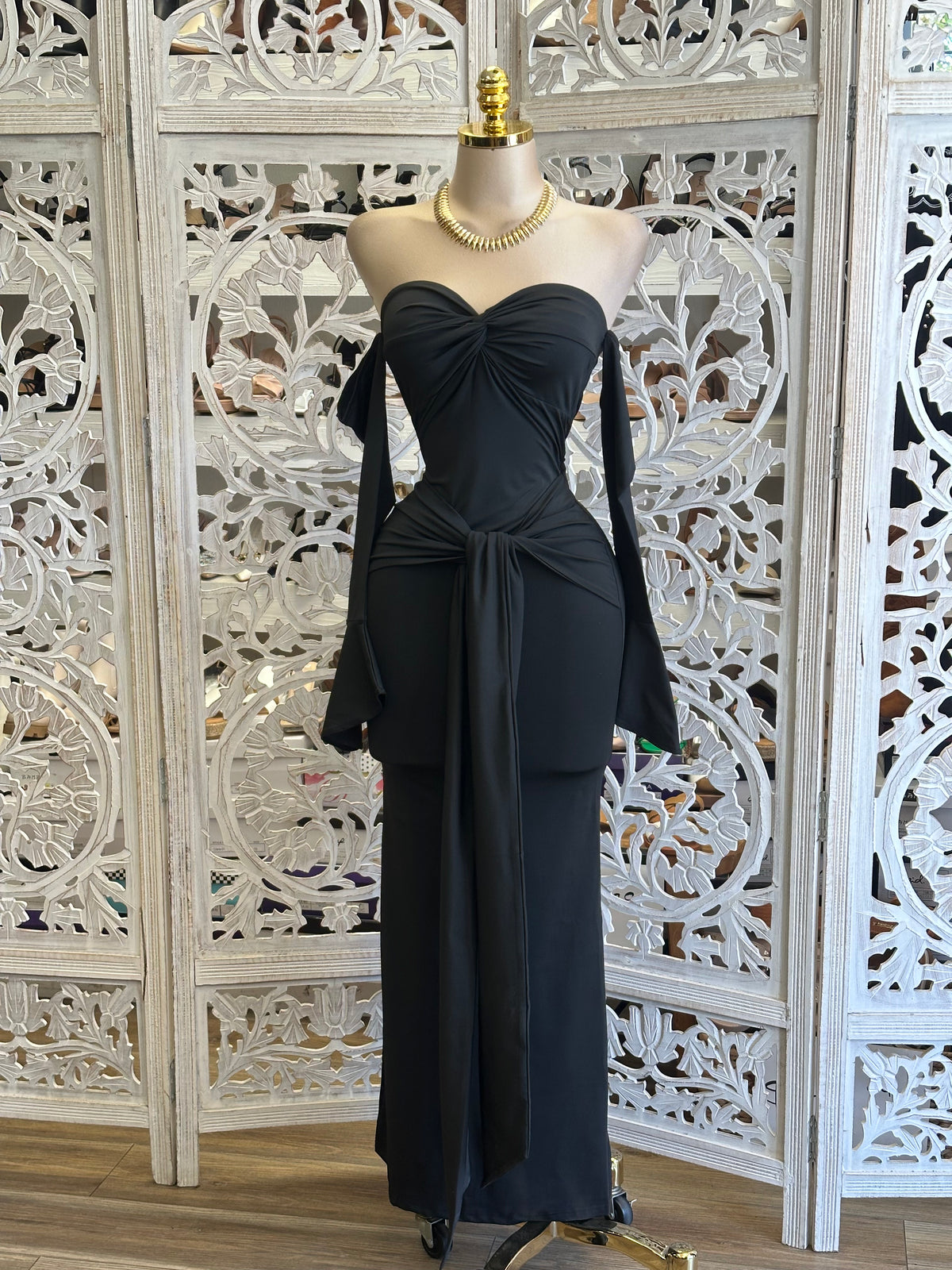 Continuum Draped Gown- Estira , Stretchy