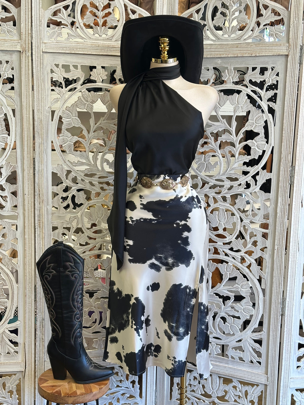 Lennox Printed Skirt- Estira Poco, Slightly Stretchy