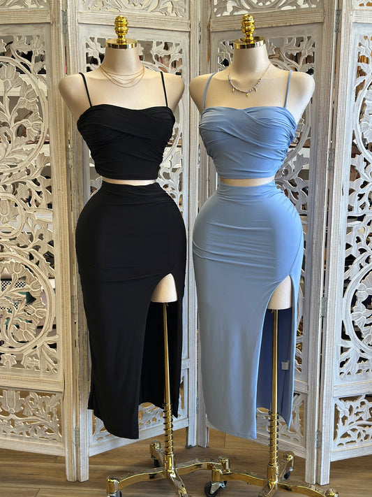 Draped Skirt and Cami Set- Estira, Stretchy