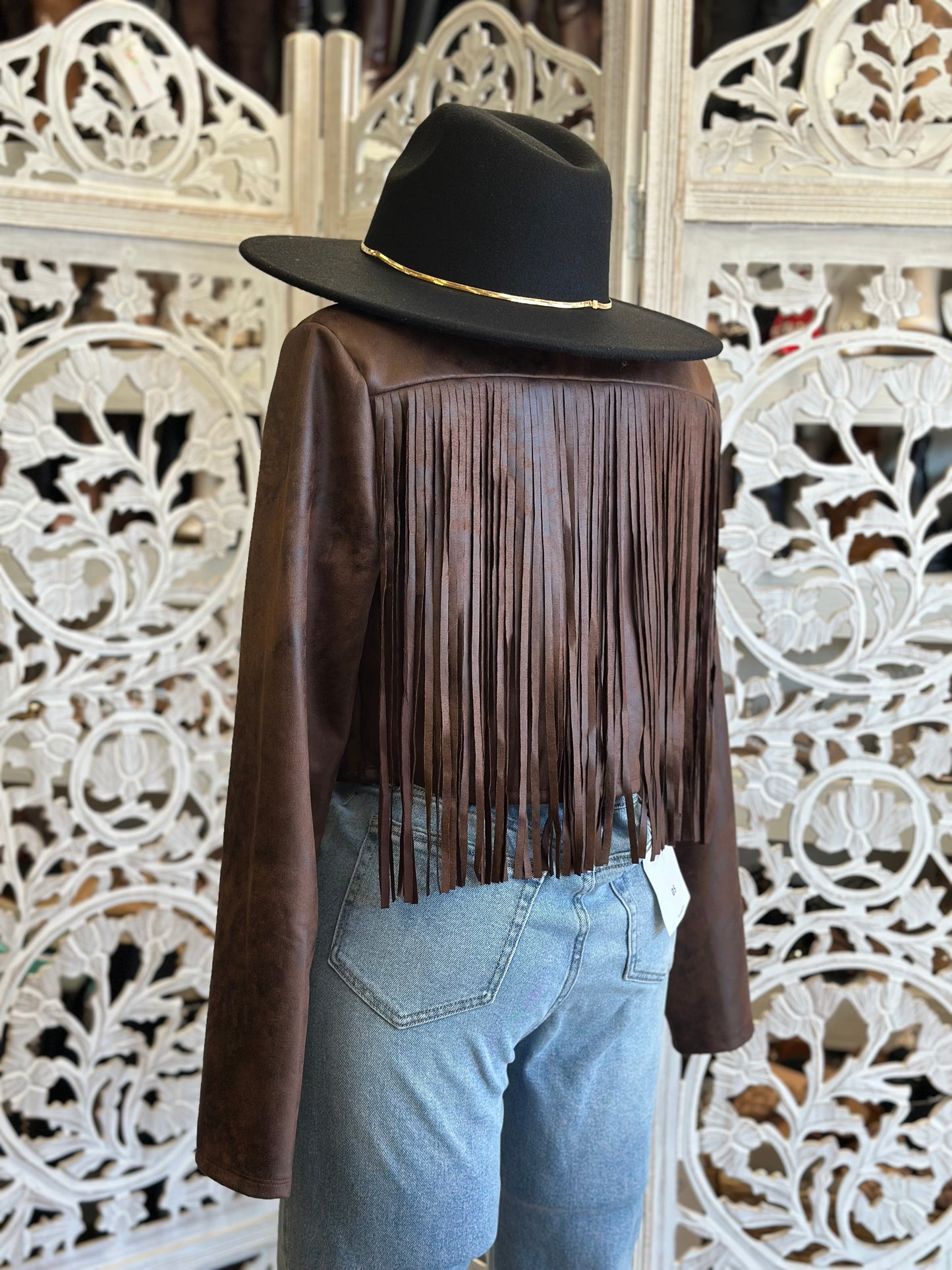 Fringe Dark Brown Suede Jacket