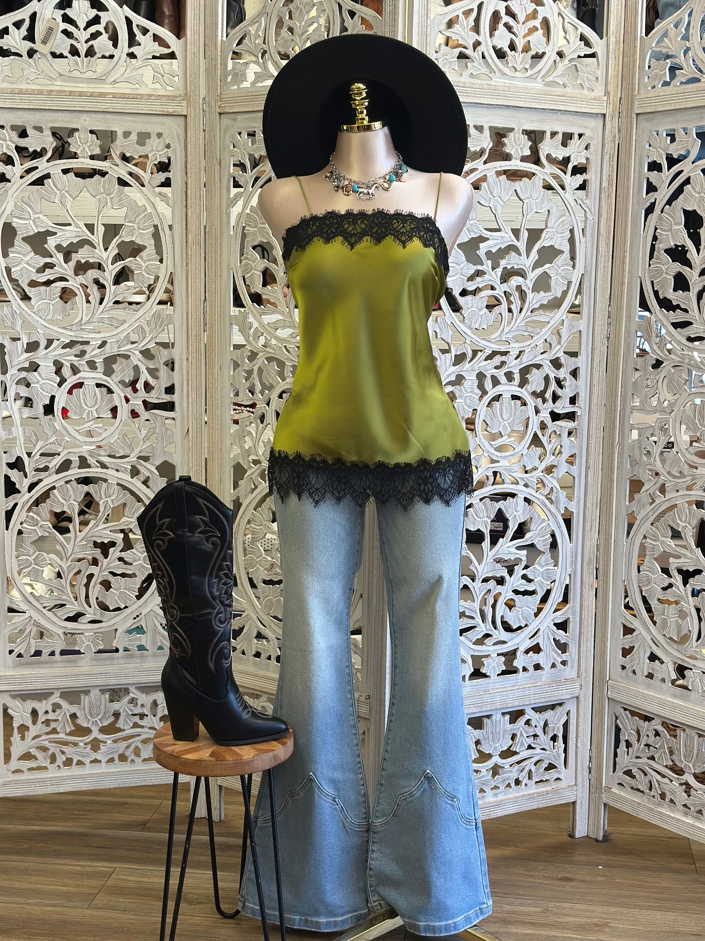 Silk Lace Trim Blouse